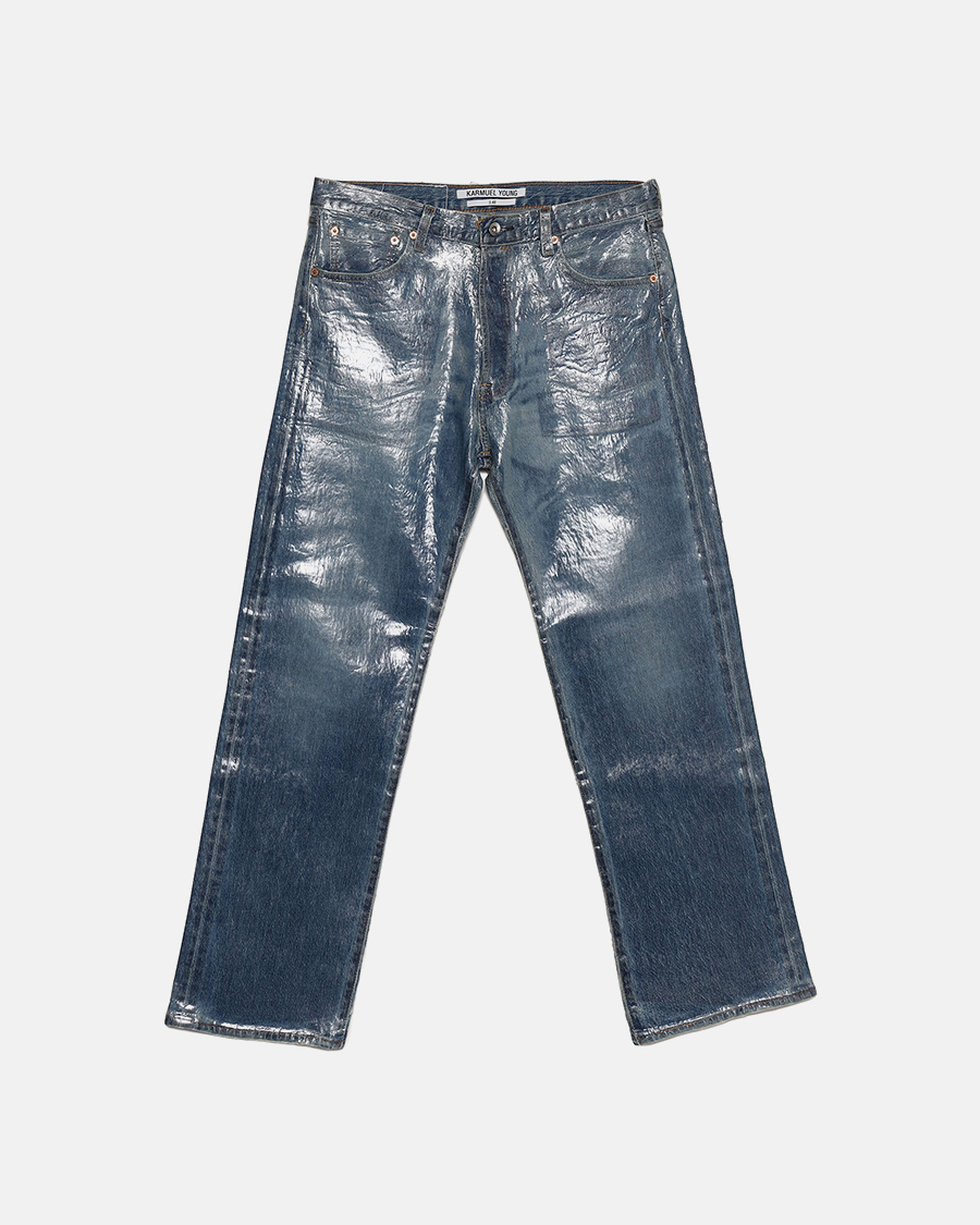 KARMUEL YOUNG RE-edited overprinted Levi's 501 Jeans