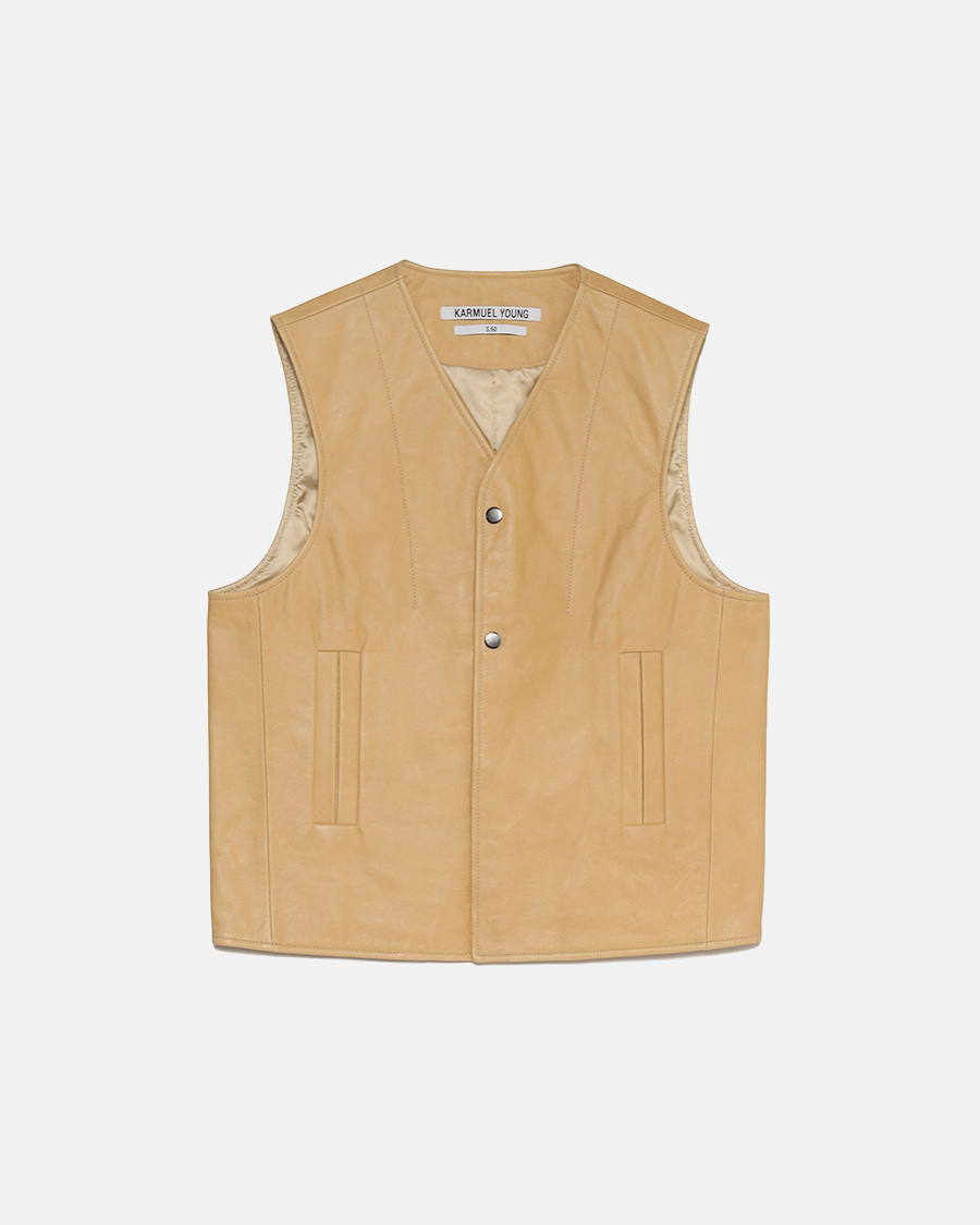 KARMUEL YOUNG 2-way Pocket Leather Vest