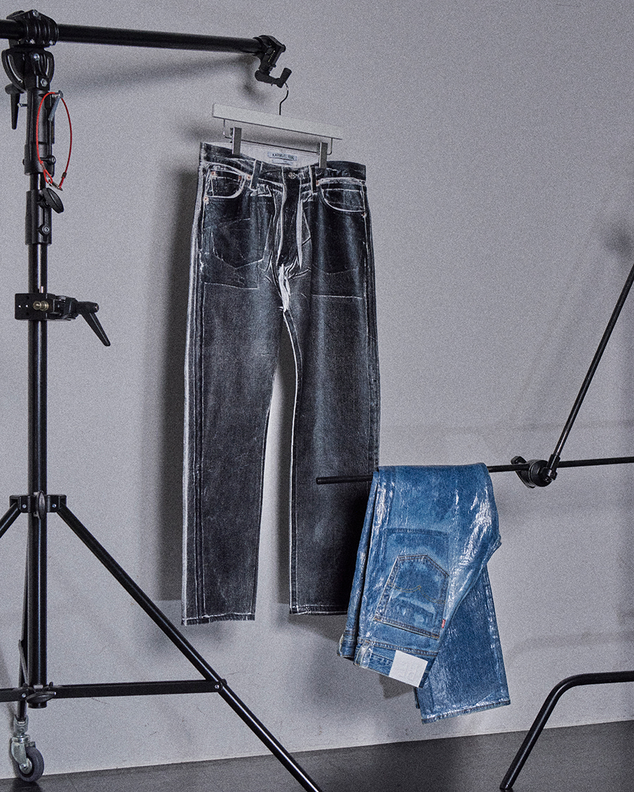 KARMUEL YOUNG RE-edited overprinted Levi's 501 Jeans