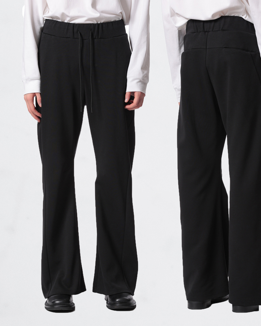 ATTACHMENT CO/PE DOUBLE KNIT THREE DIMENSIONAL WIDE PANTS