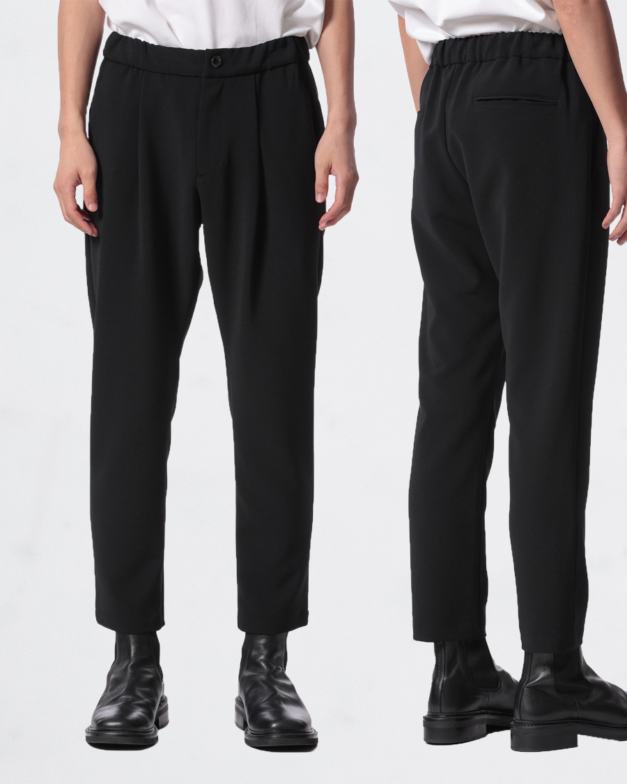 ATTACHMENT PE STRETCH DOUBLE CLOTH REGULAR FIT EASY TROUSERS