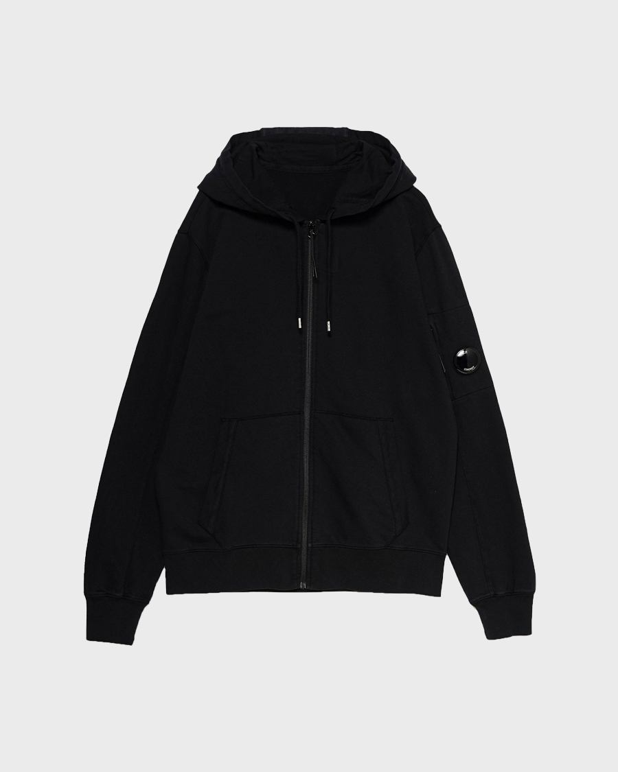 C.P. COMPANY LIGHT FLEECE ZIPPED HOODIE