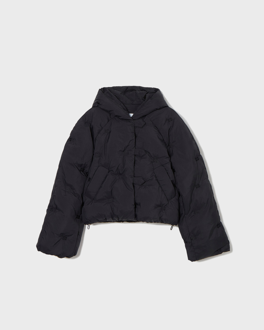 GANNI Nylon Tech Puffer Short Jacket