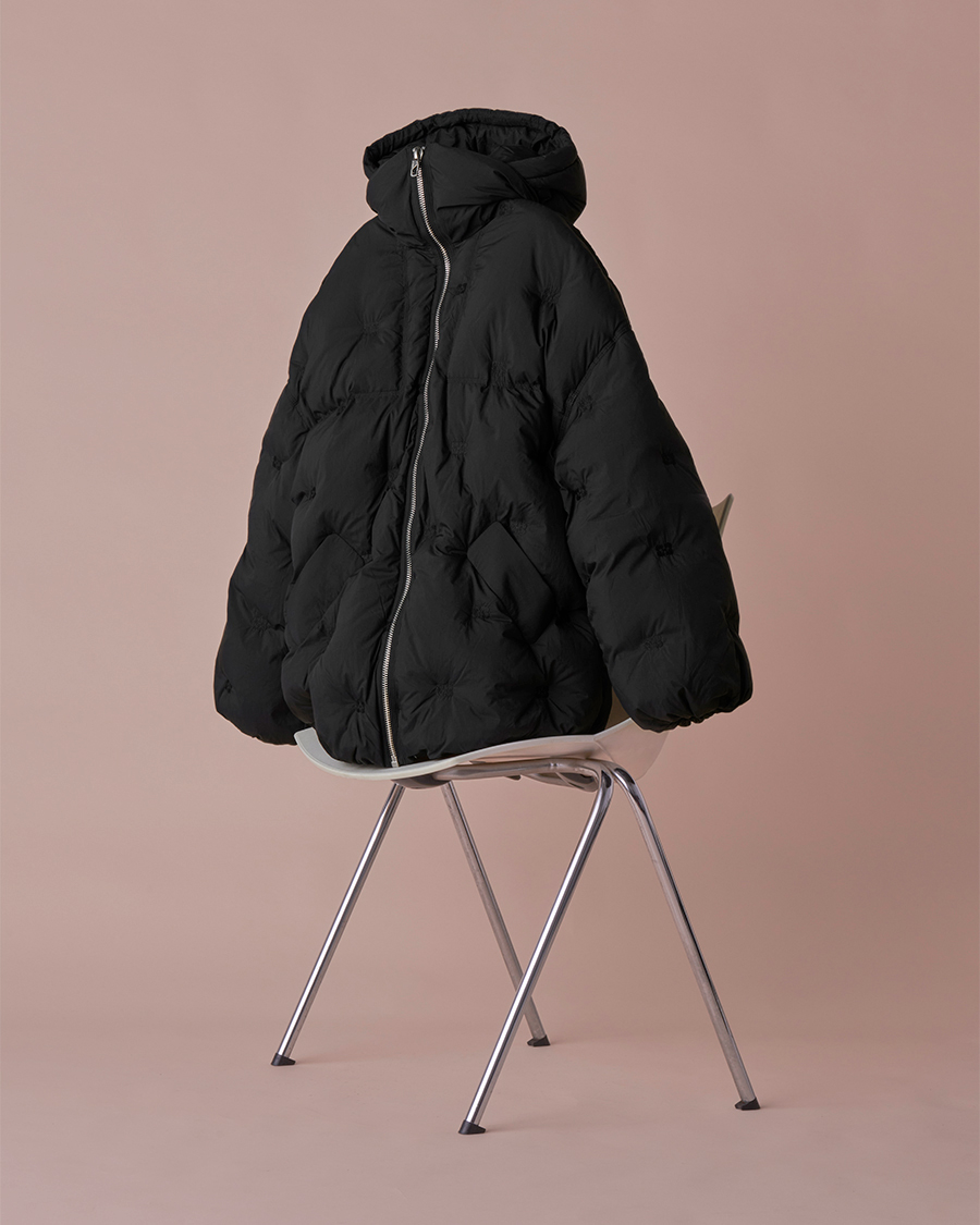 GANNI Nylon Tech Puffer Midi Jacket