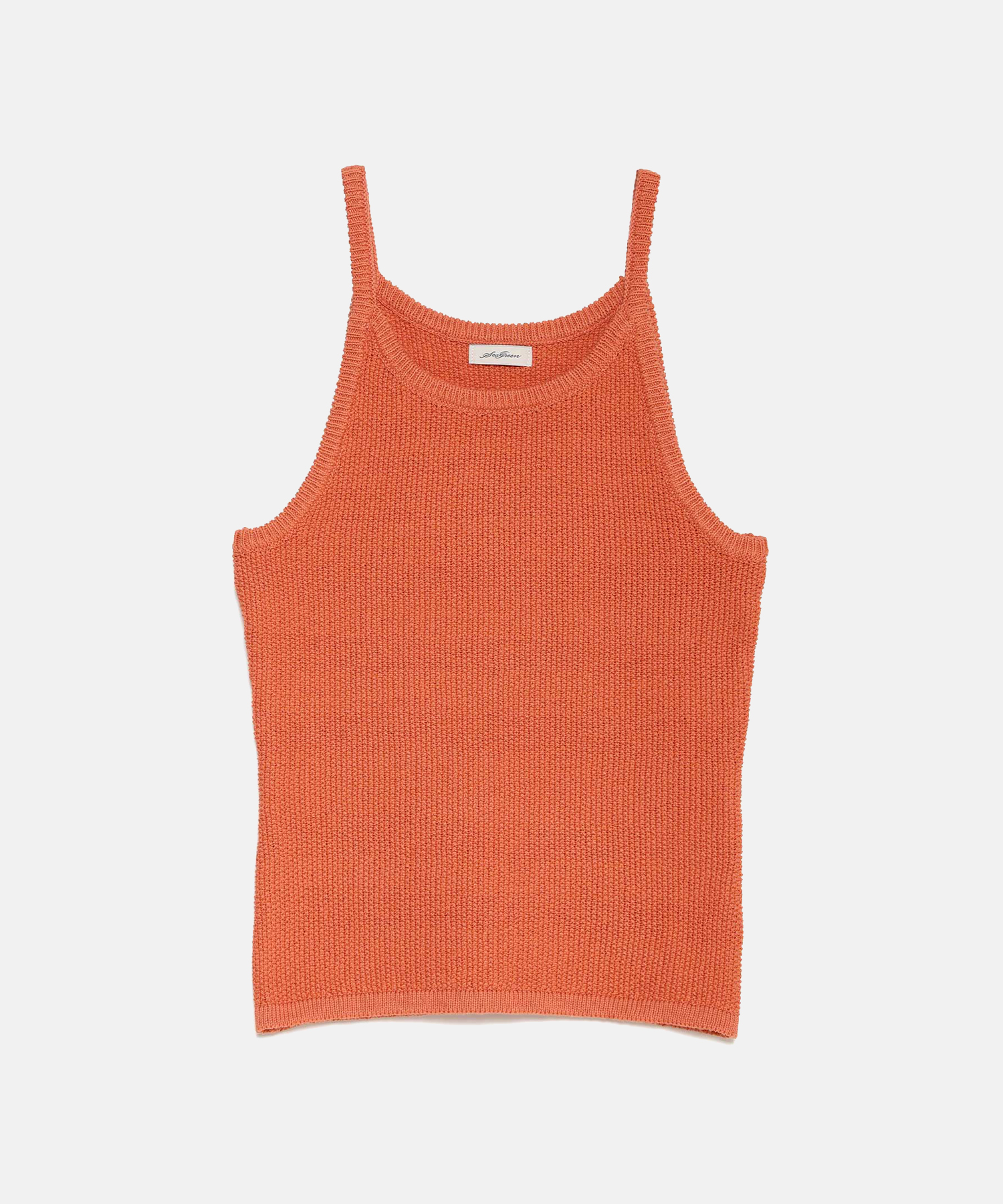 MOSS STITCH KNIT TOPS_Seagreen