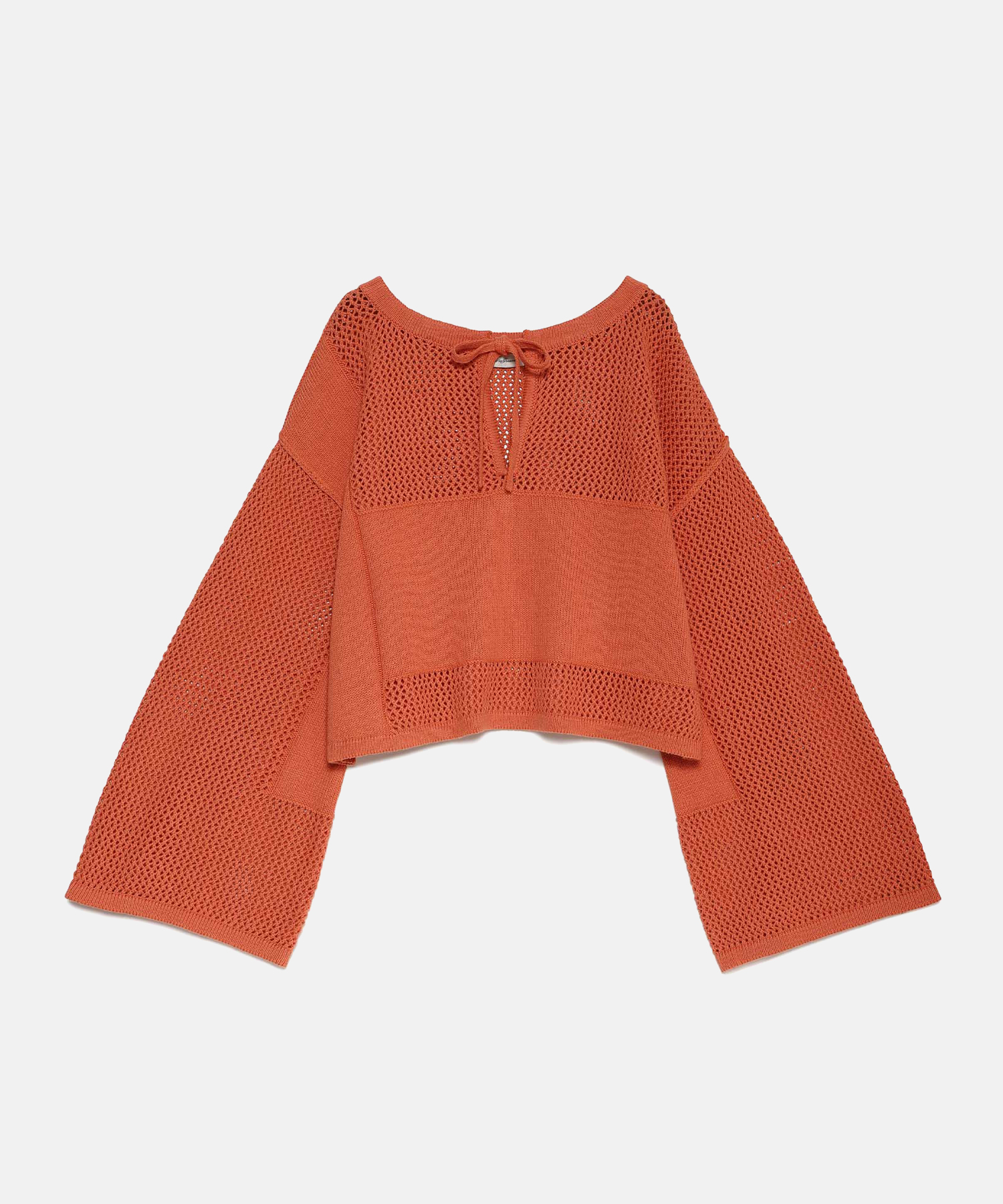 SEE THROUGH MOSS STITCH KNIT TOPS_Seagreen