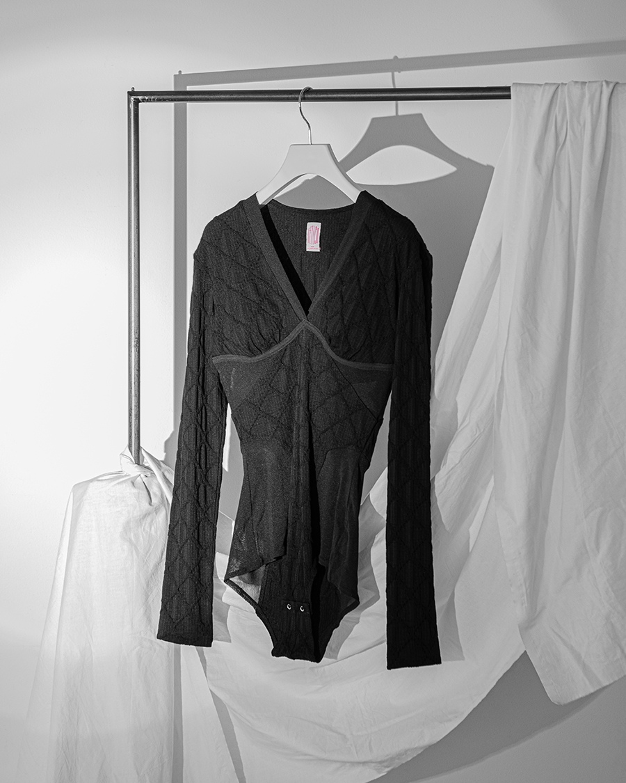 FETICO（フェティコ）ジャガードジャージー　Vネックボディスーツ FETICO（フェティコ）ジャガードジャージーVネックボディスーツ