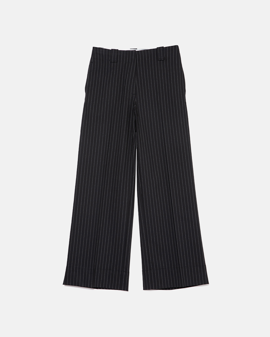 GANNI Stretch Stripe Wide High-waisted Pants