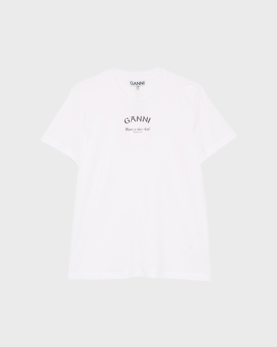 GANNI Thin Jersey Relaxed O-neck T-shirt