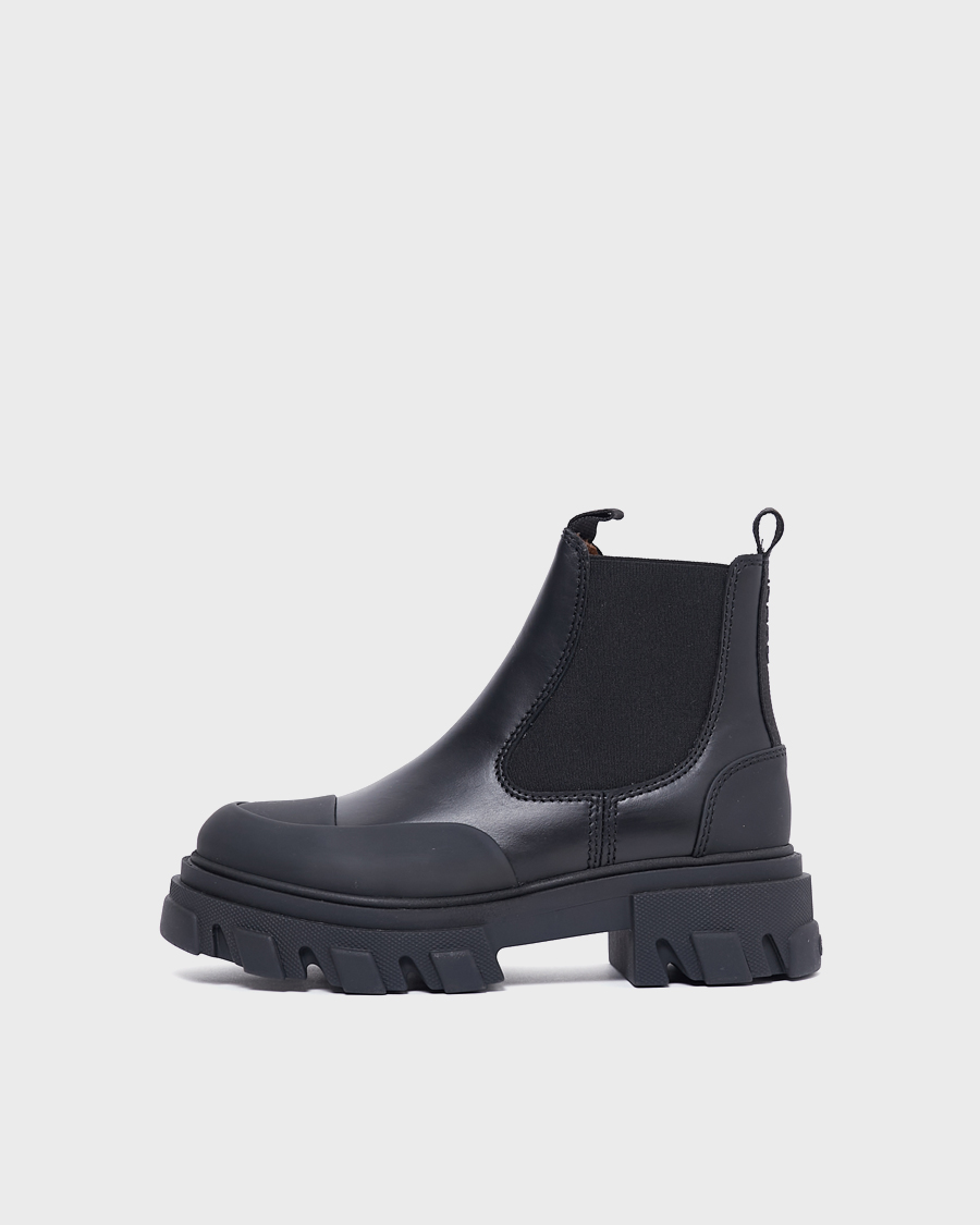 GANNI Low Chelsea Boot Black Stitch