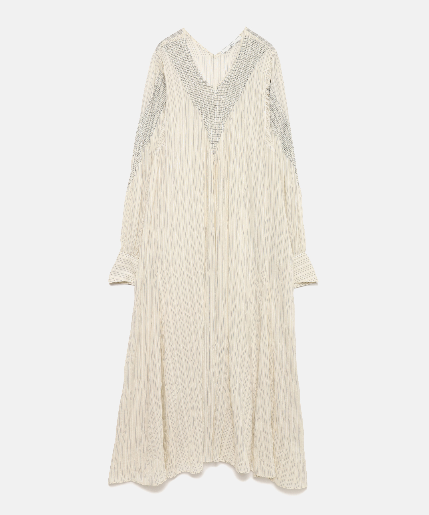 STRIPE SHIRRING ONE PIECE
