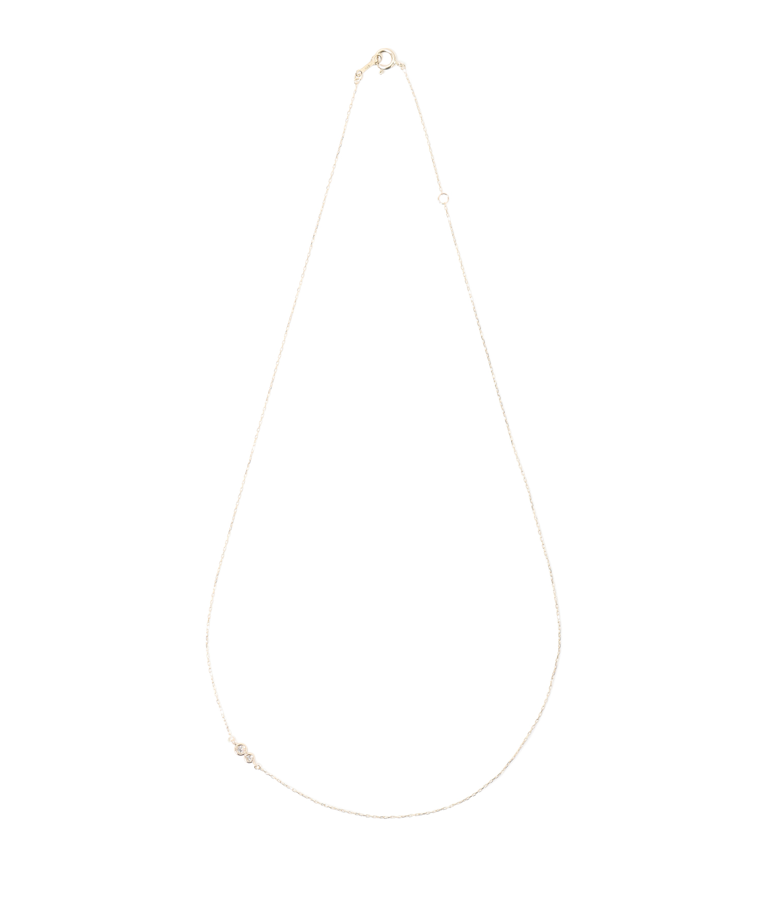 les bon bon】two diamond necklace-