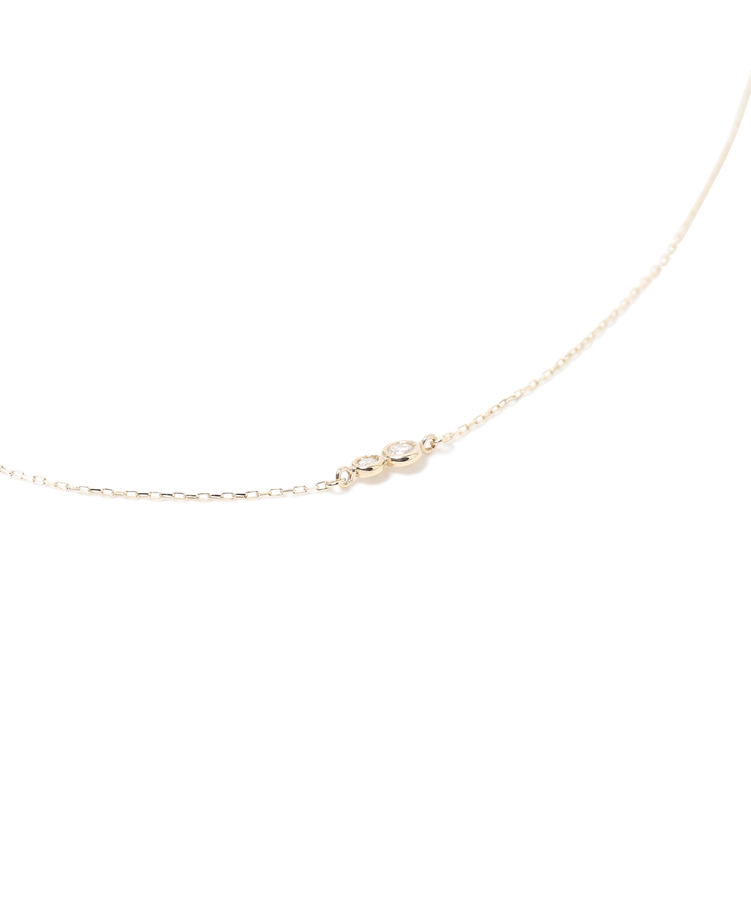 les bon bon】two diamond necklace-