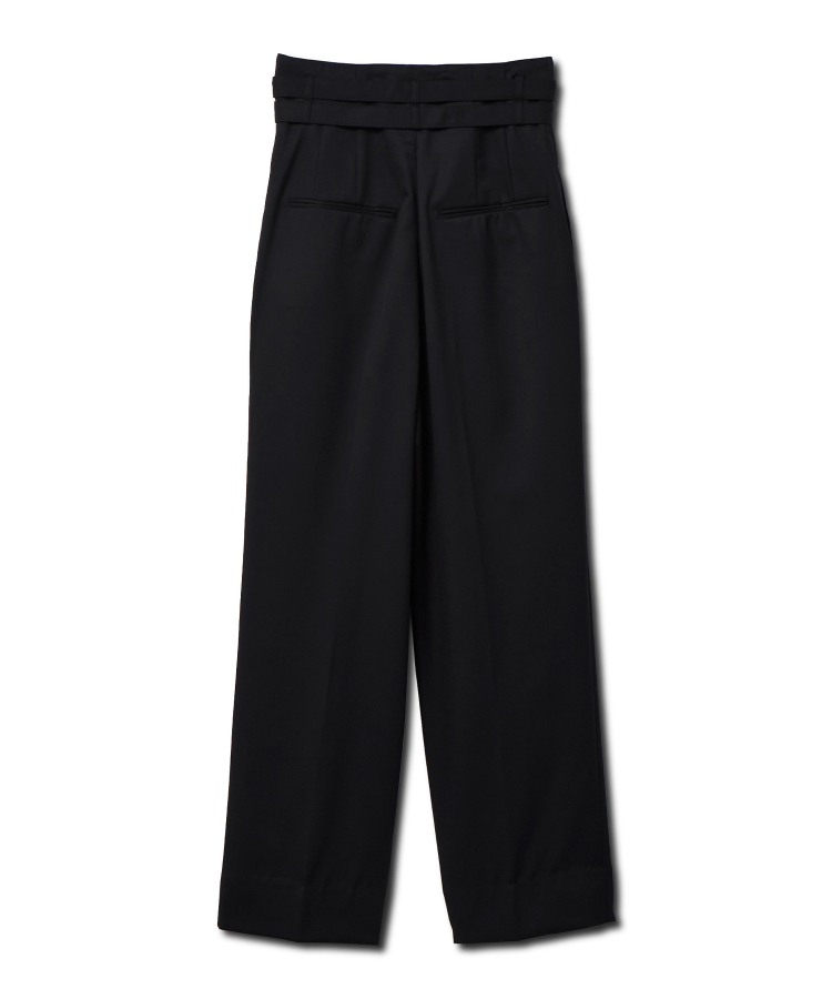 BLACK FORMAL DOUBLE BELT TWO TUCK PANTS（CINOH）｜TATRAS CONCEPT 