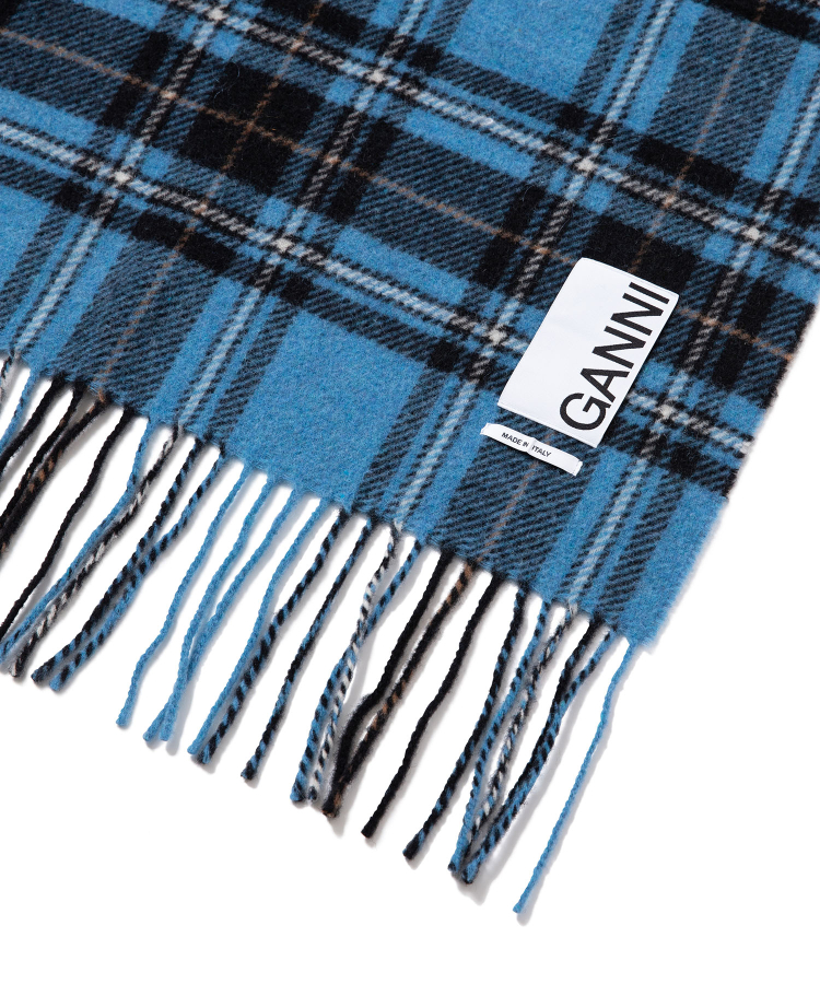 Recycled Wool Fringed Scarf Print（GANNI）｜TATRAS CONCEPT STORE