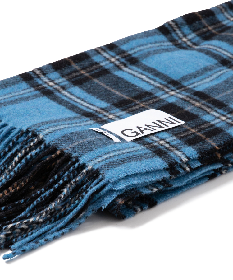 Recycled Wool Fringed Scarf Print（GANNI）｜TATRAS CONCEPT