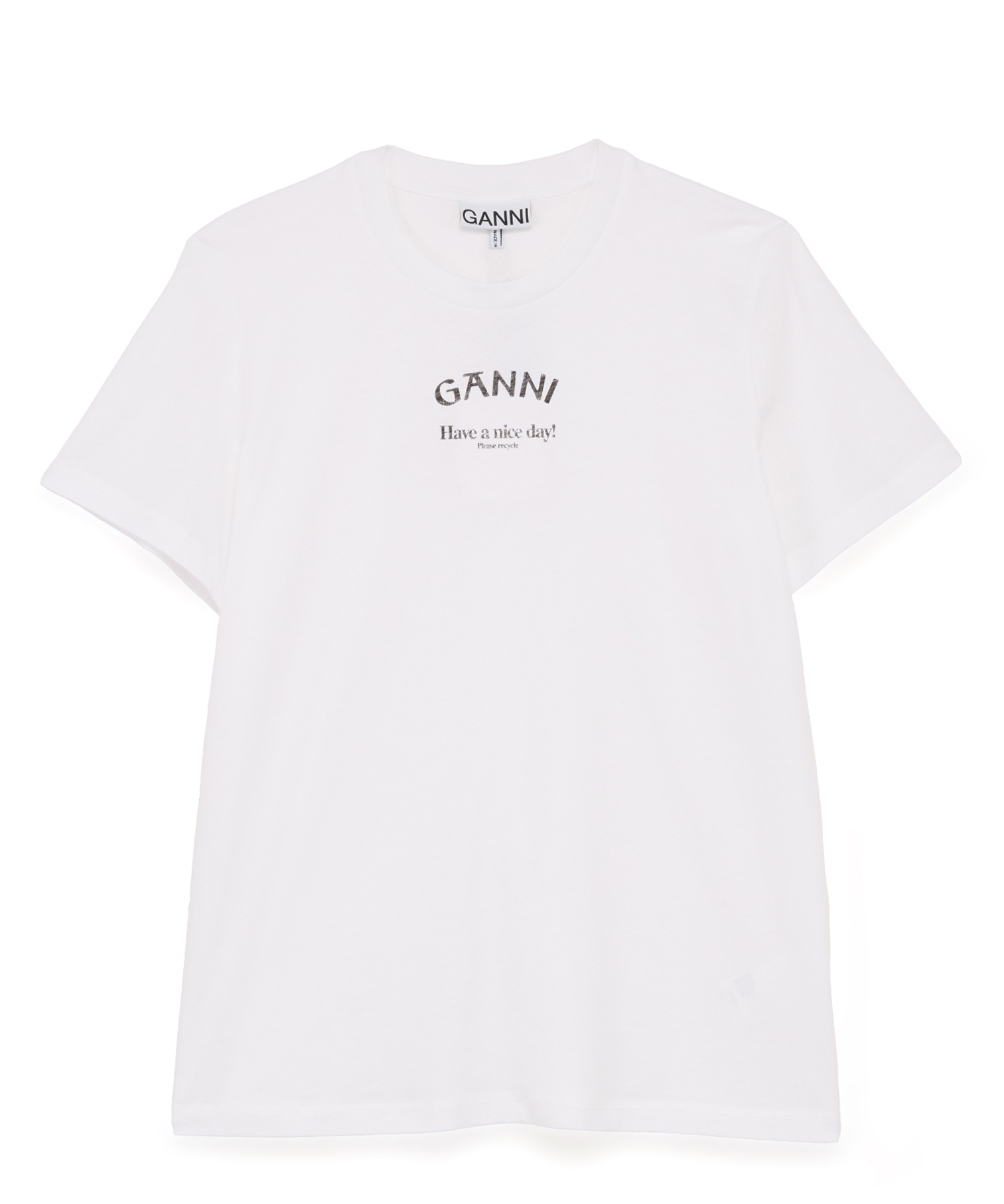 GANNI Thin Jersey Relaxed O-neck T-shirt WHITE/10 サイズ:S,M Tシャツ・カットソー レディース