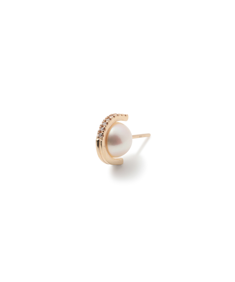 Beluga Pearl Diamond Earring M