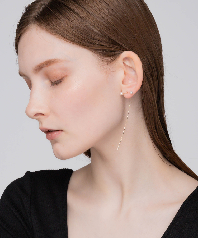 Toggle W Pearl Chain Earring（hirotaka）｜TATRAS CONCEPT STORE