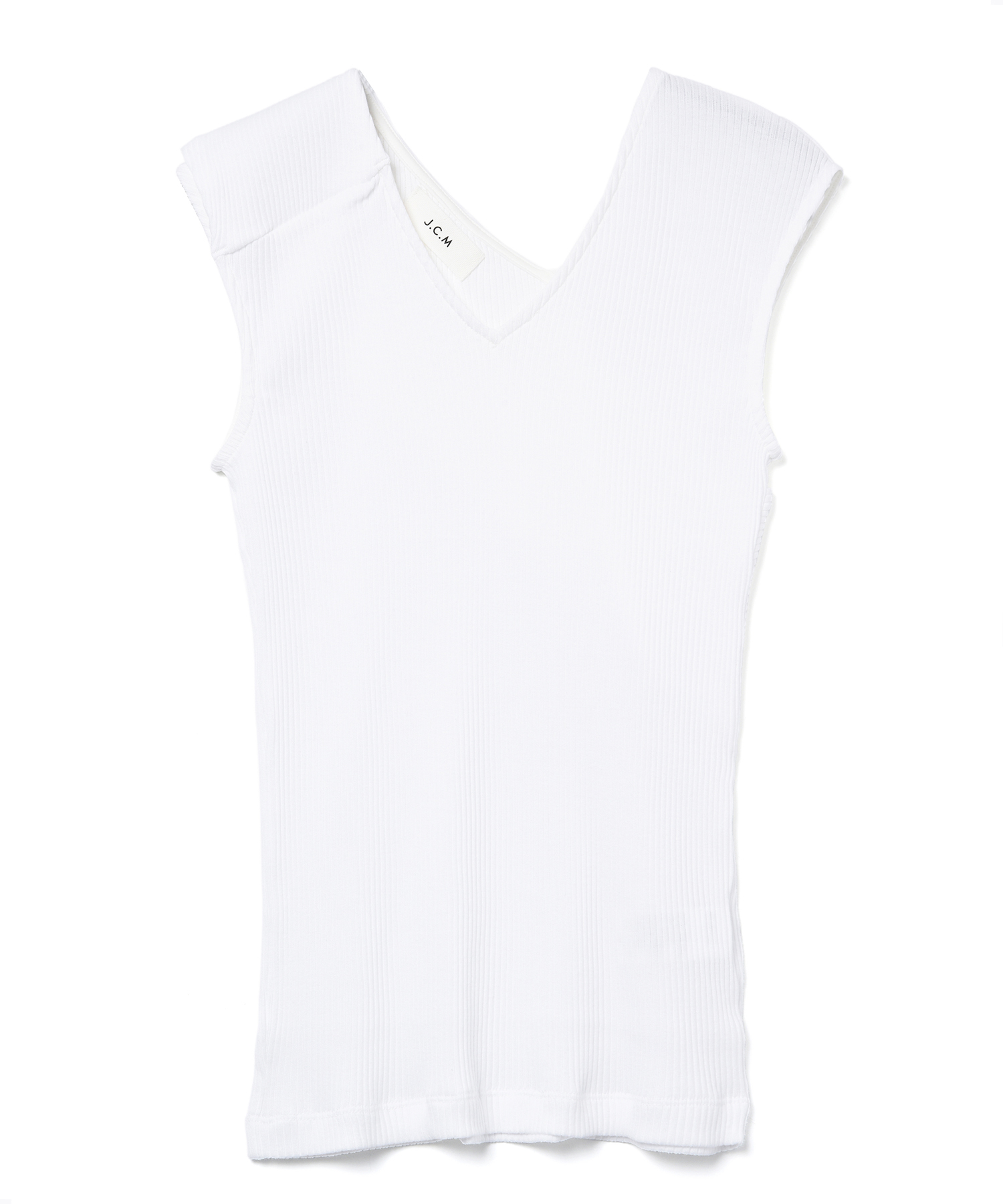 J.C.M (ジェイシーエム) SLEEVELESS TOP WHITE/10 サイズ:38 Tシャツ・カットソー レディース