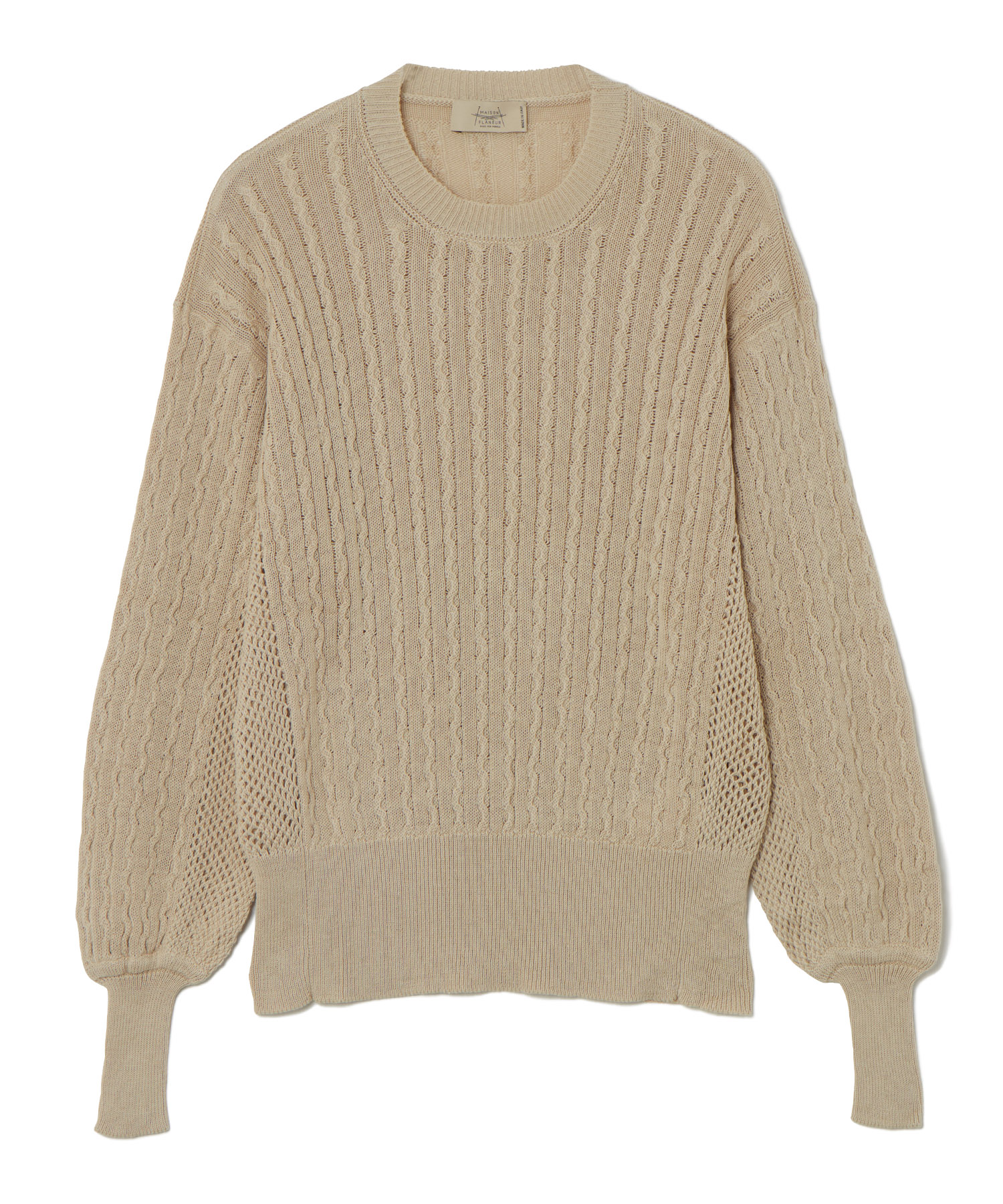 MAISON FLANEUR ニット BEIGE/27 サイズ:02 ニット・セーター レディース