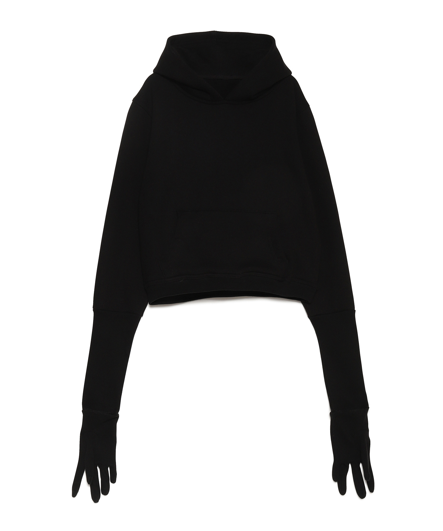 PROTOTYPES CROPPED GLOVE HOODIE 送料無料 BLACK/01 サイズ:S パーカー・スウェット レディース