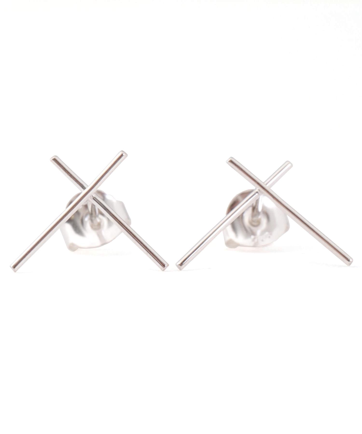 WIRE EARRINGS CROSS BIG 925 AG（SASKIA DIEZ）｜TATRAS