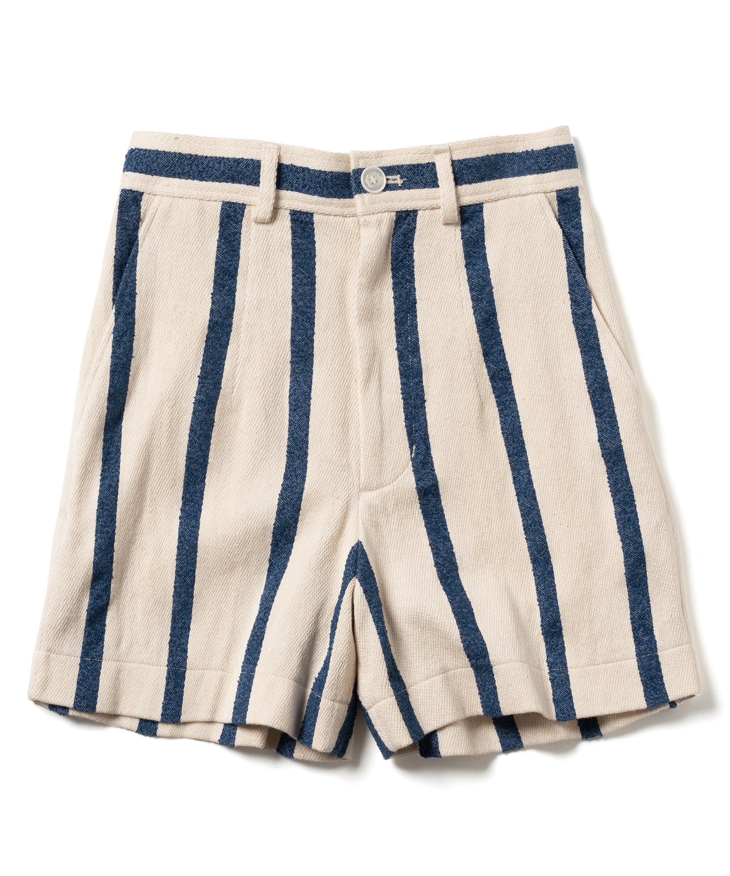 【公式】SEAGREEN (シーグリーン) STRIPE JQ SHORTS BLUE/73 サイズ:01,02,03 ショートパンツ レディース