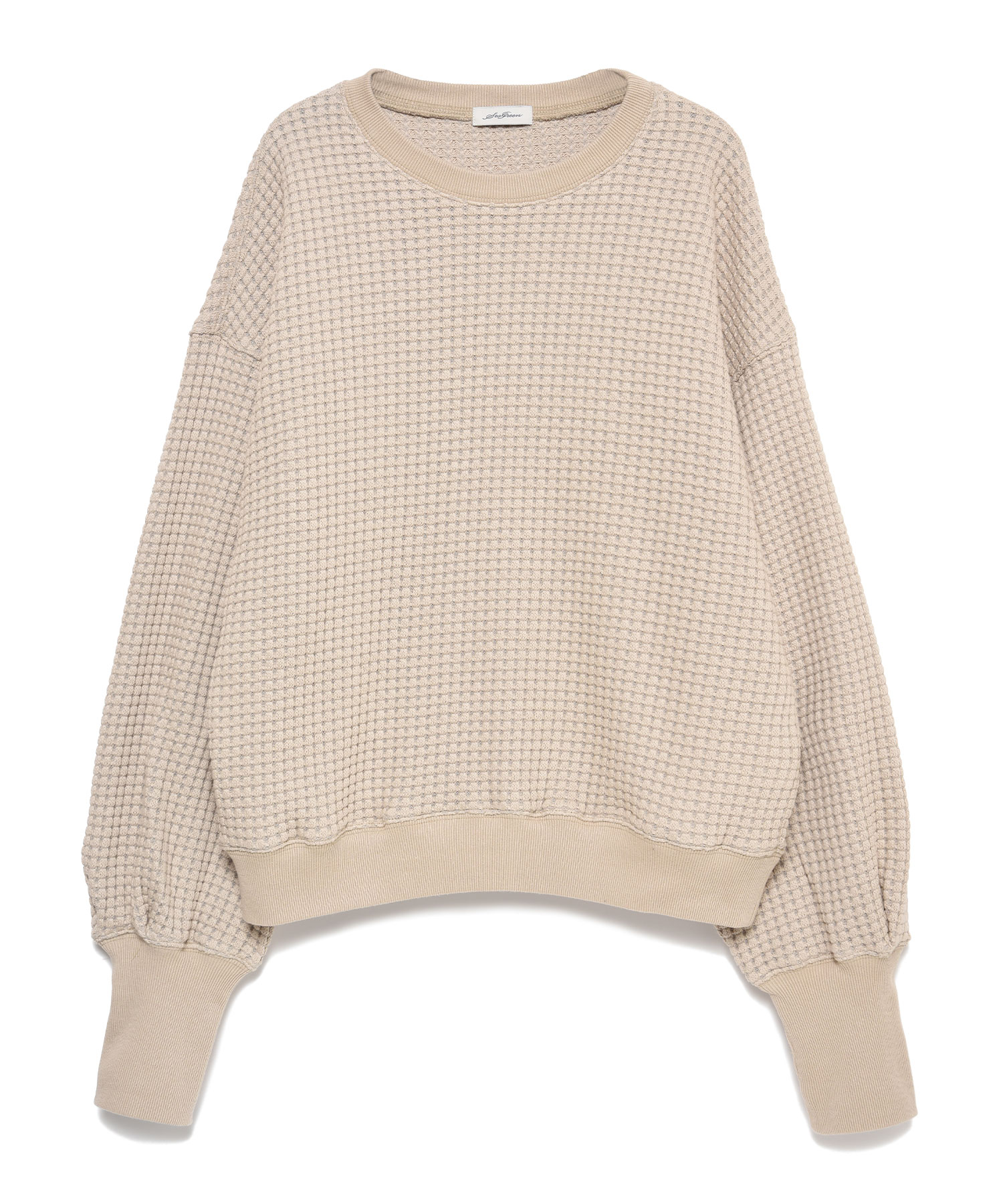 【公式】SEAGREEN (シーグリーン) BIG WAFFLE PULLOVER L.BEIGE/29 サイズ:01,02,03 ロングスリーブカットソー レディース