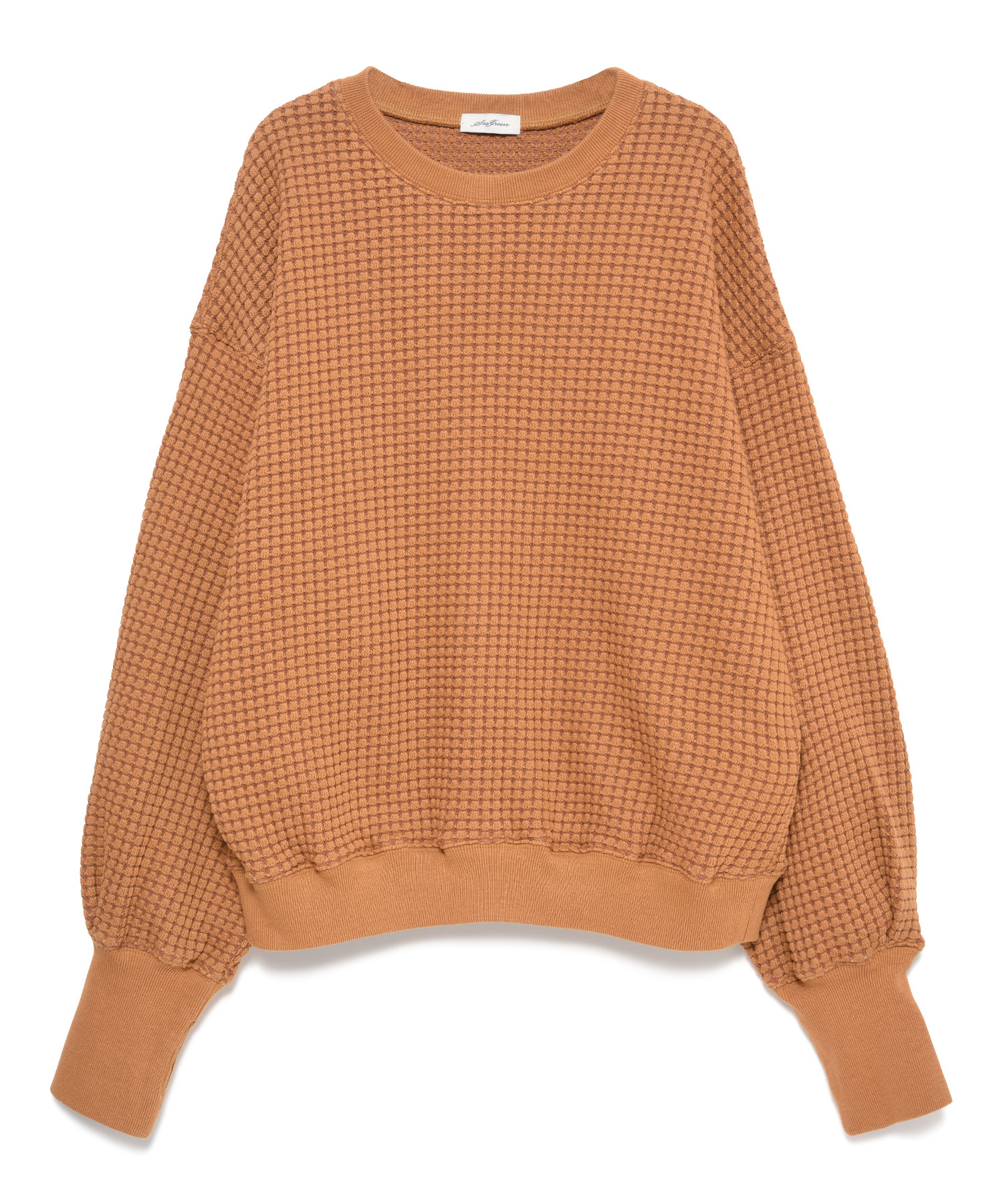 【公式】SEAGREEN (シーグリーン) BIG WAFFLE PULLOVER MUSTARD/83 サイズ:01,02,03 ロングスリーブカットソー レディース