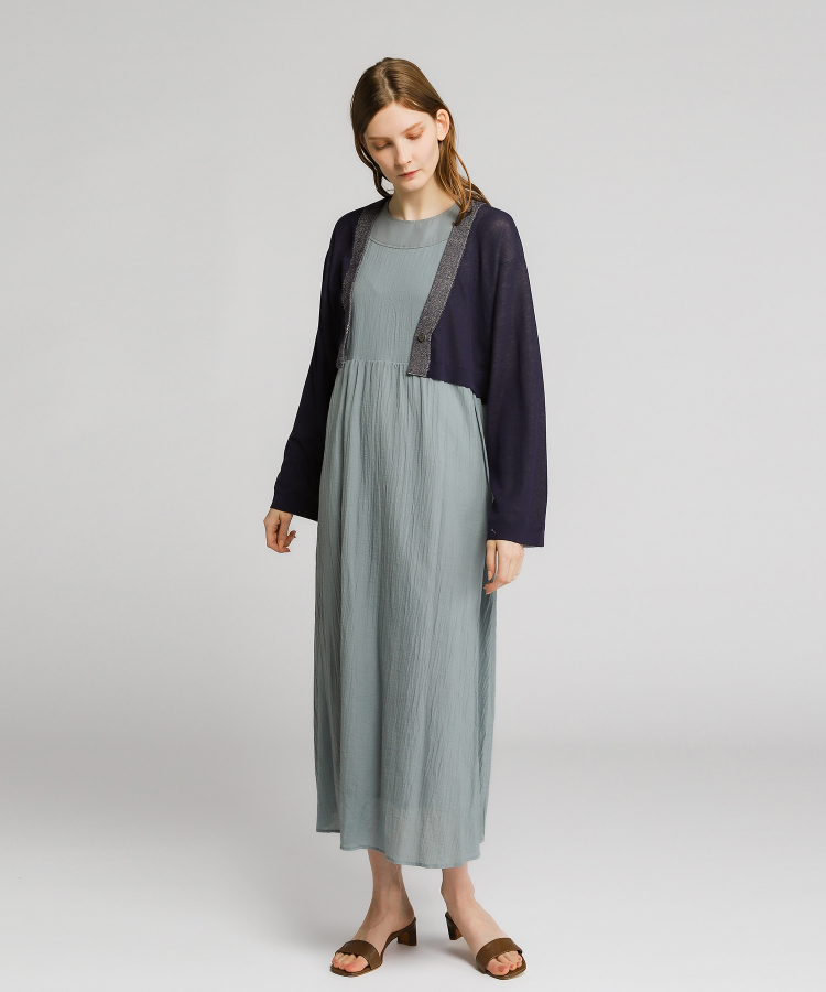 SHEER KNIT CARDIGAN SHORT（Seagreen）｜TATRAS CONCEPT STORE