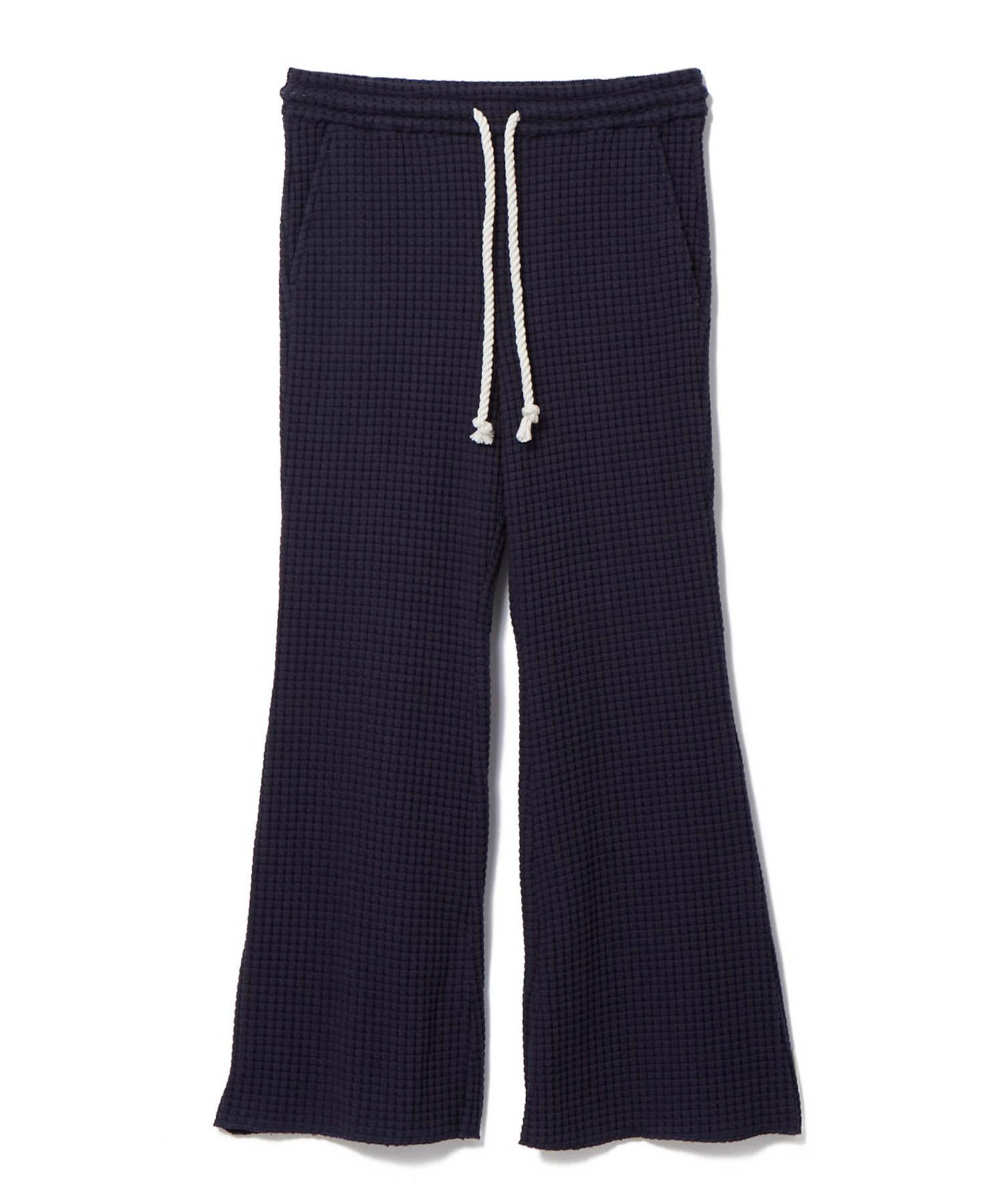 【公式】SEAGREEN (シーグリーン) BIG WAFFLE FLARE PANTS NAVY/40 サイズ:01,02 ロングパンツ レディース