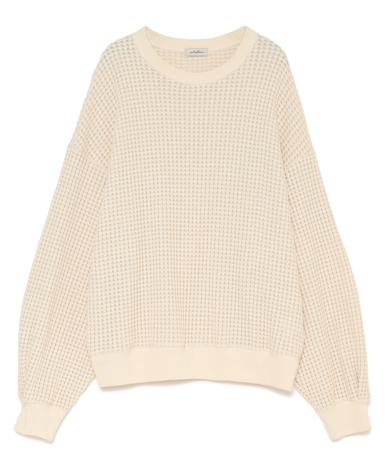 【公式】SEAGREEN (シーグリーン) BIG WAFFLE PULLOVER CREAM/18 サイズ:01,02 パーカー・スウェット レディース