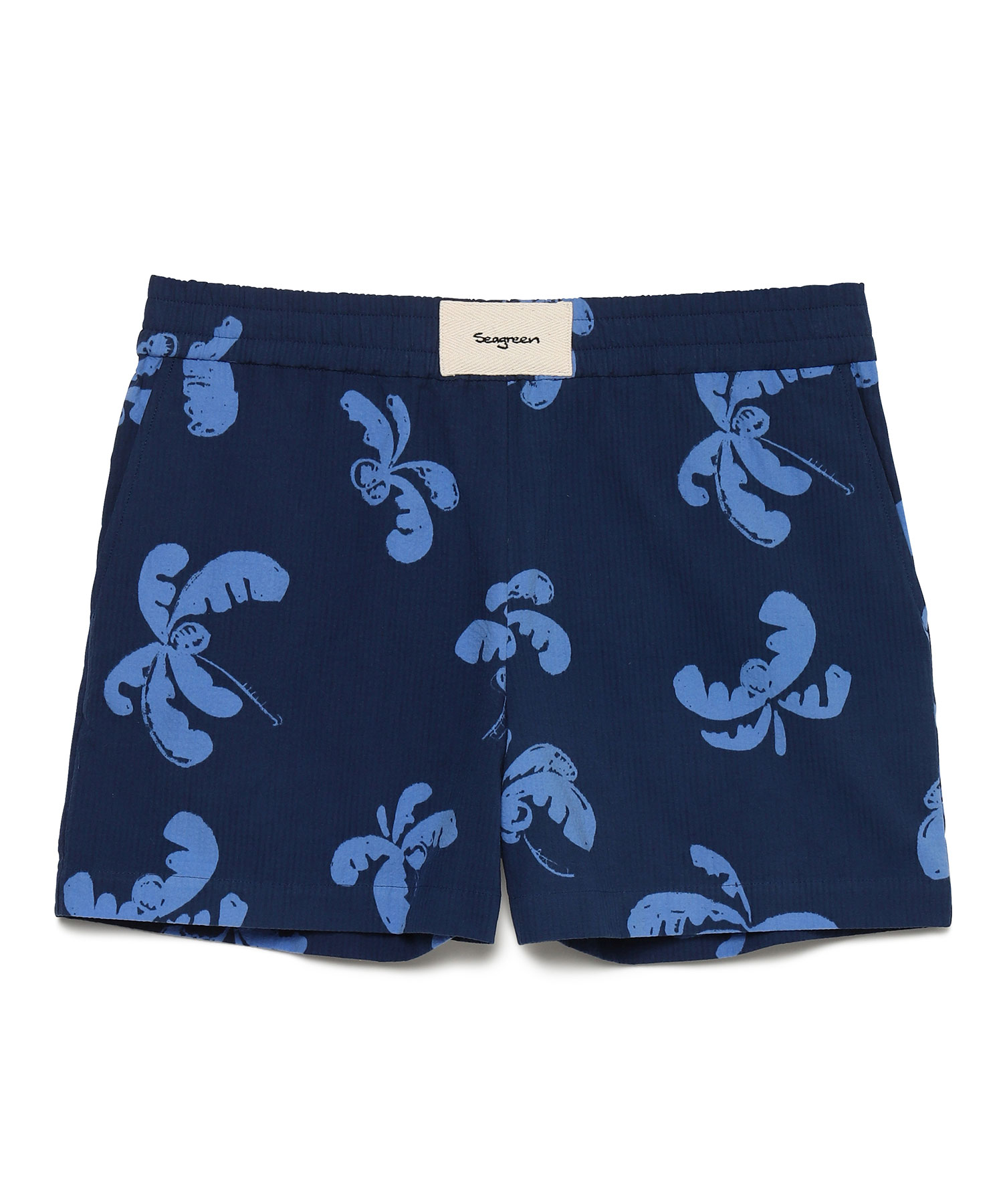 【公式】SEAGREEN (シーグリーン) PALM TREE SEERSUCKER SHORTS NAVY/40 サイズ:01,02,03 ショートパンツ レディース