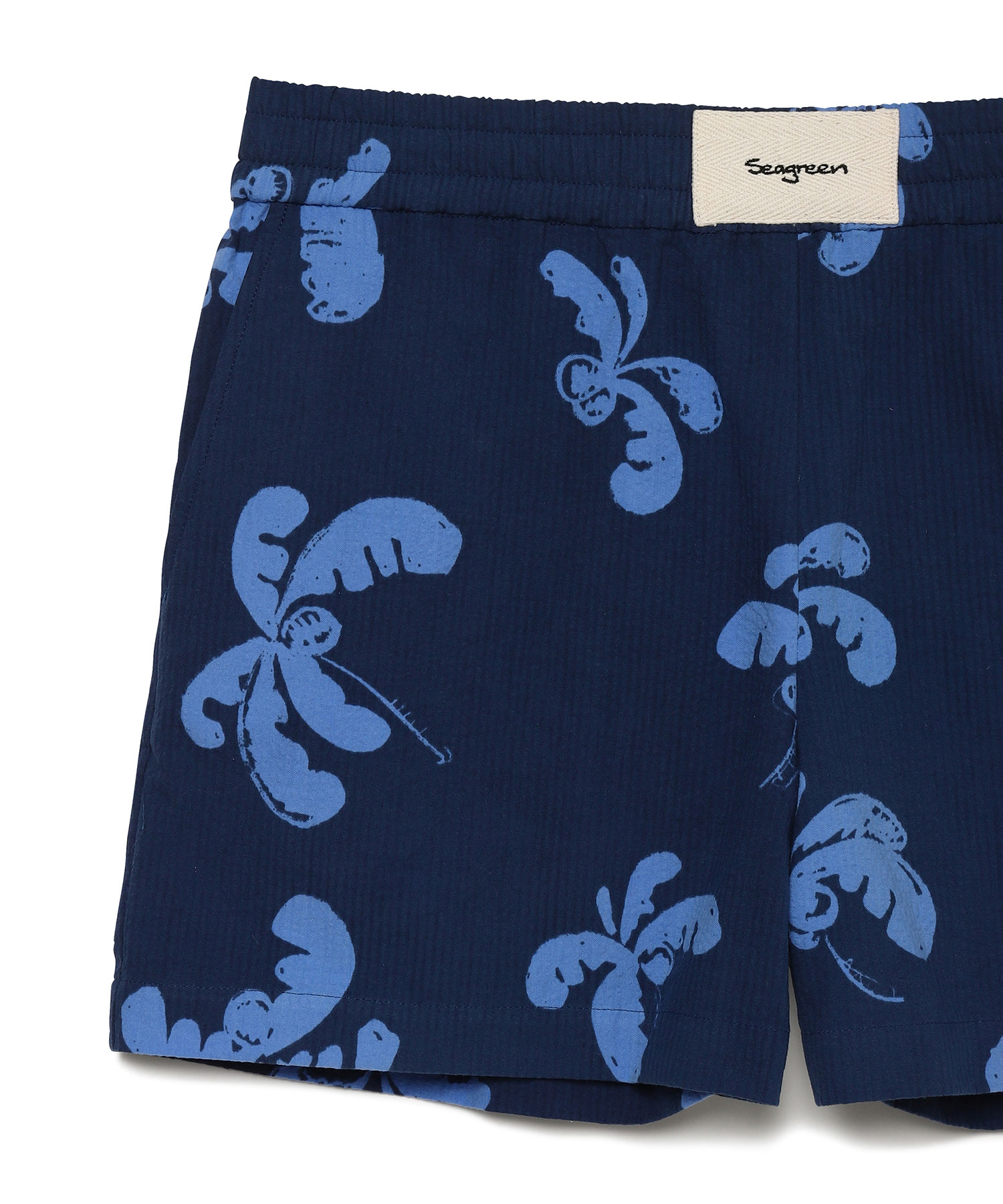 PALM TREE SEERSUCKER SHORTS（Seagreen）｜TATRAS CONCEPT STORE