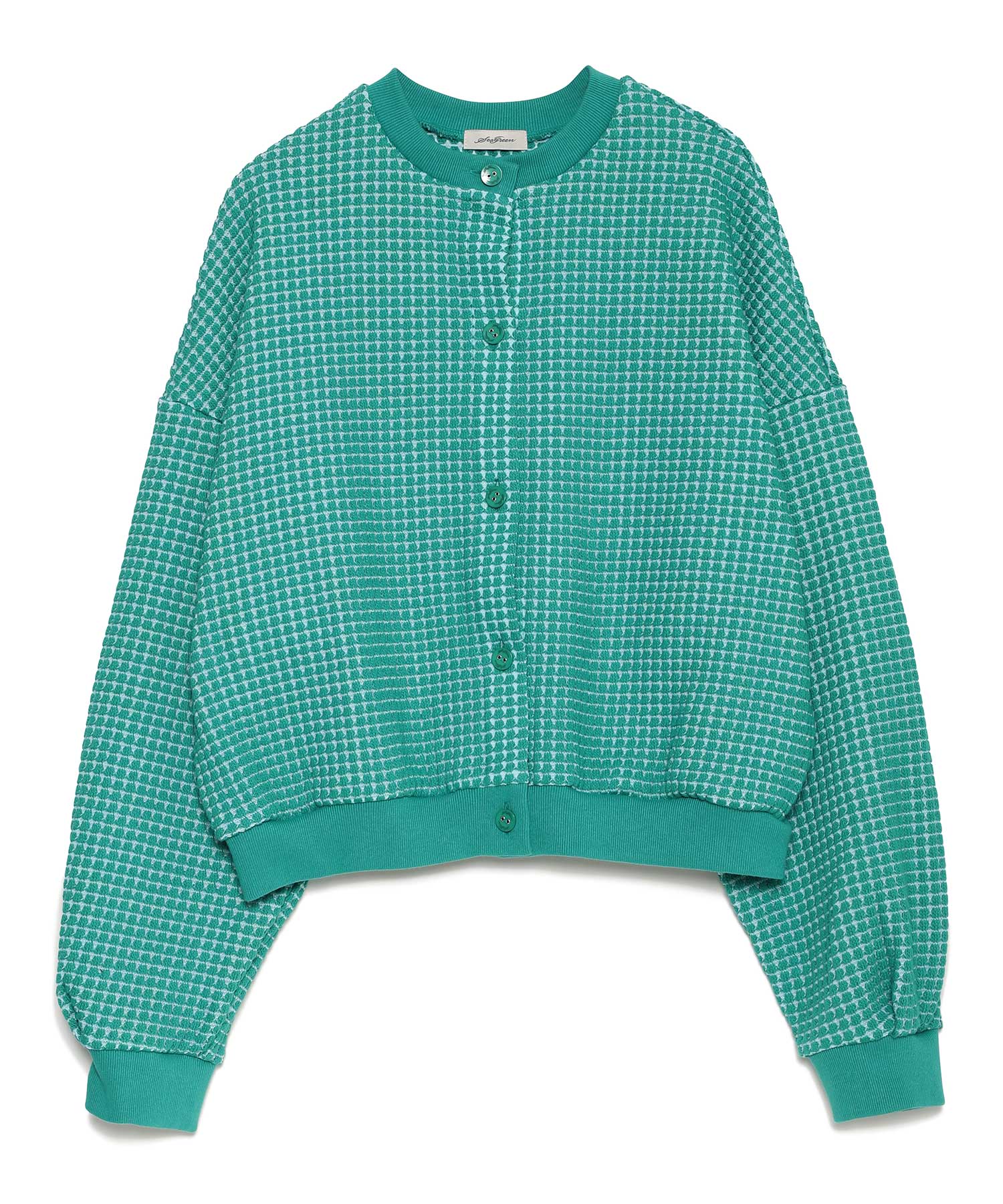 【公式】SEAGREEN (シーグリーン) BIG WAFFLE CARDIGAN GREEN/30 サイズ:01,02 カーディガン レディース