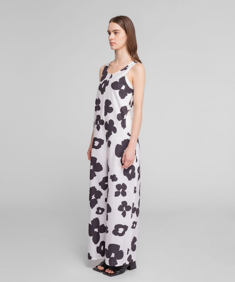 POPPY PRINT WEATHER CLOTH JUMPSUIT（Seagreen）｜TATRAS CONCEPT