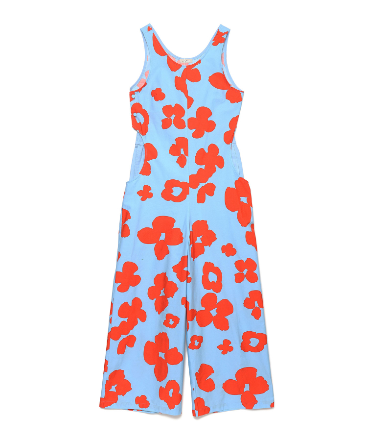 POPPY PRINT WEATHER CLOTH JUMPSUIT（Seagreen）｜TATRAS CONCEPT