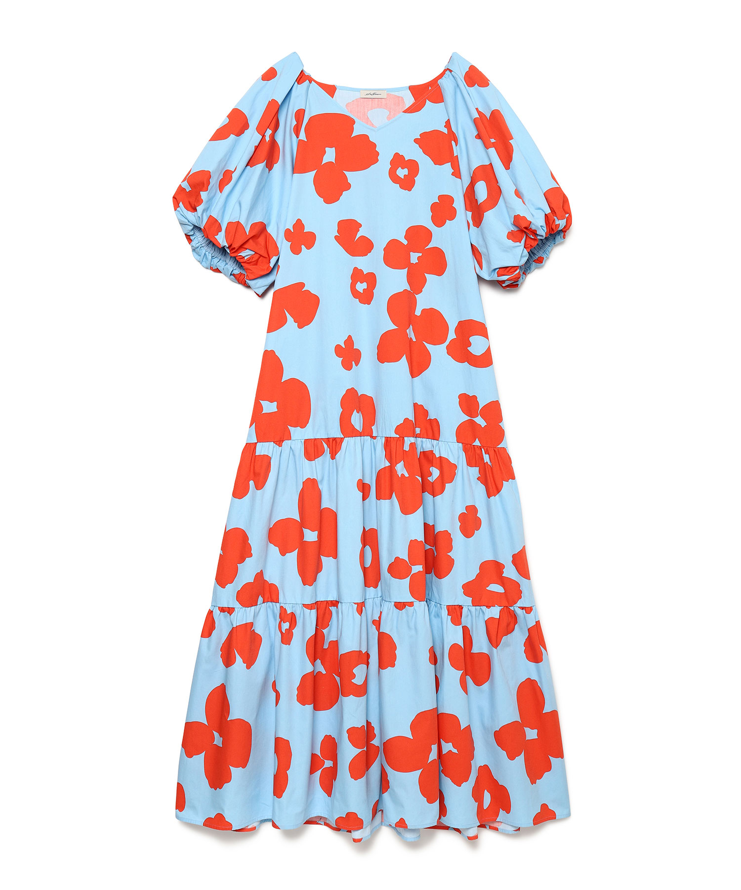 POPPY PRINT WEATHER CLOTH ONE-PIECE（Seagreen）｜TATRAS CONCEPT