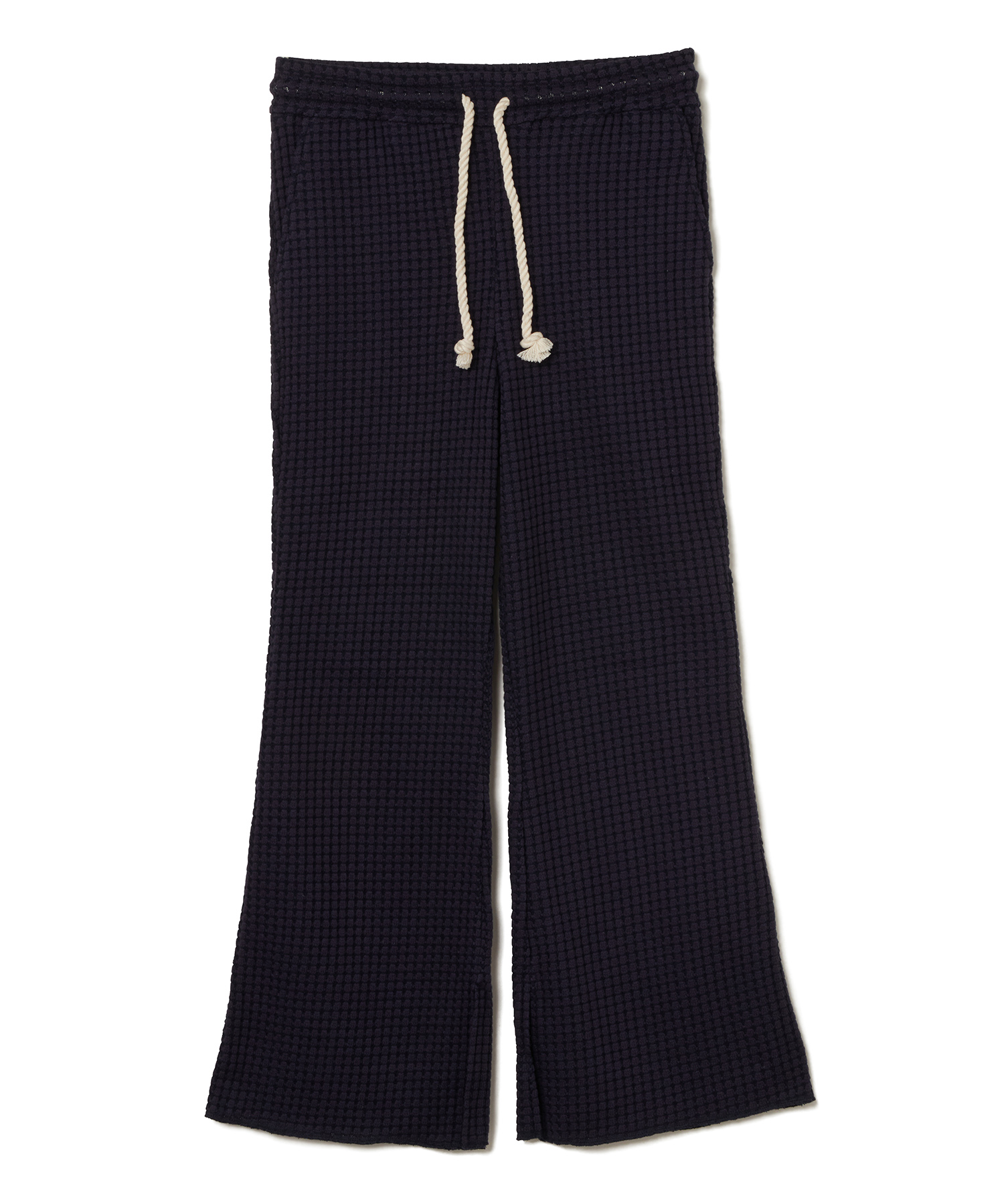 【公式】SEAGREEN (シーグリーン) BIG WAFFLE FLARE PANTS NAVY/40 サイズ:01,02 ロングパンツ レディース