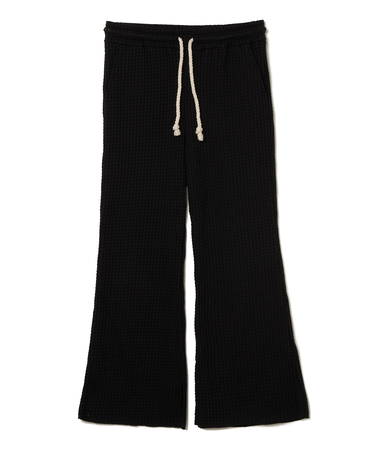 【公式】SEAGREEN (シーグリーン) BIG WAFFLE FLARE PANTS BLACK/01 サイズ:01,02 ロングパンツ レディース