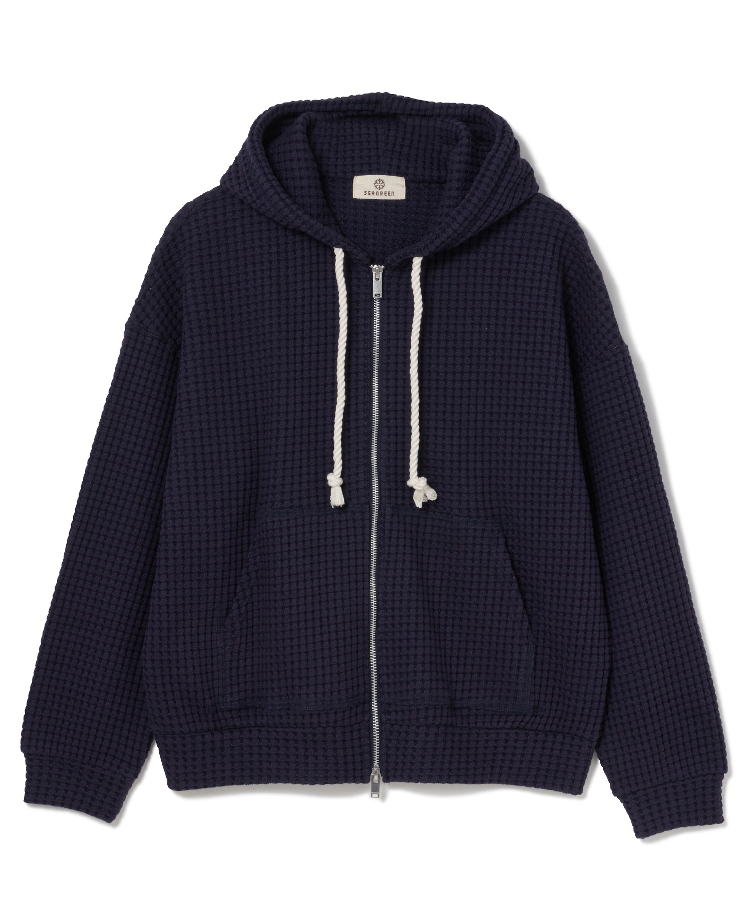 【公式】SEAGREEN (シーグリーン) BIG WAFFLE HOODIE NAVY/40 サイズ:01,02,03 パーカー・スウェット レディース