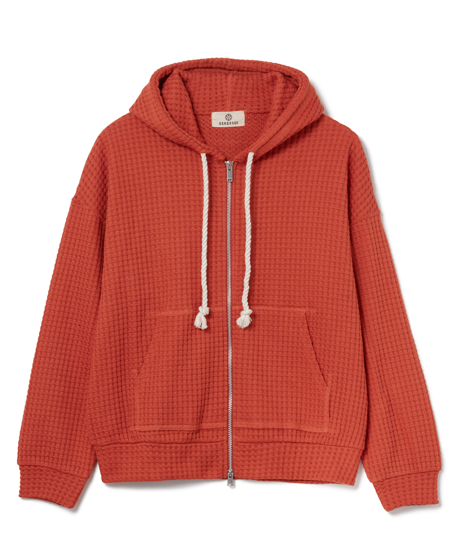 【公式】SEAGREEN (シーグリーン) BIG WAFFLE HOODIE ORANGE/71 サイズ:01,02 パーカー・スウェット レディース