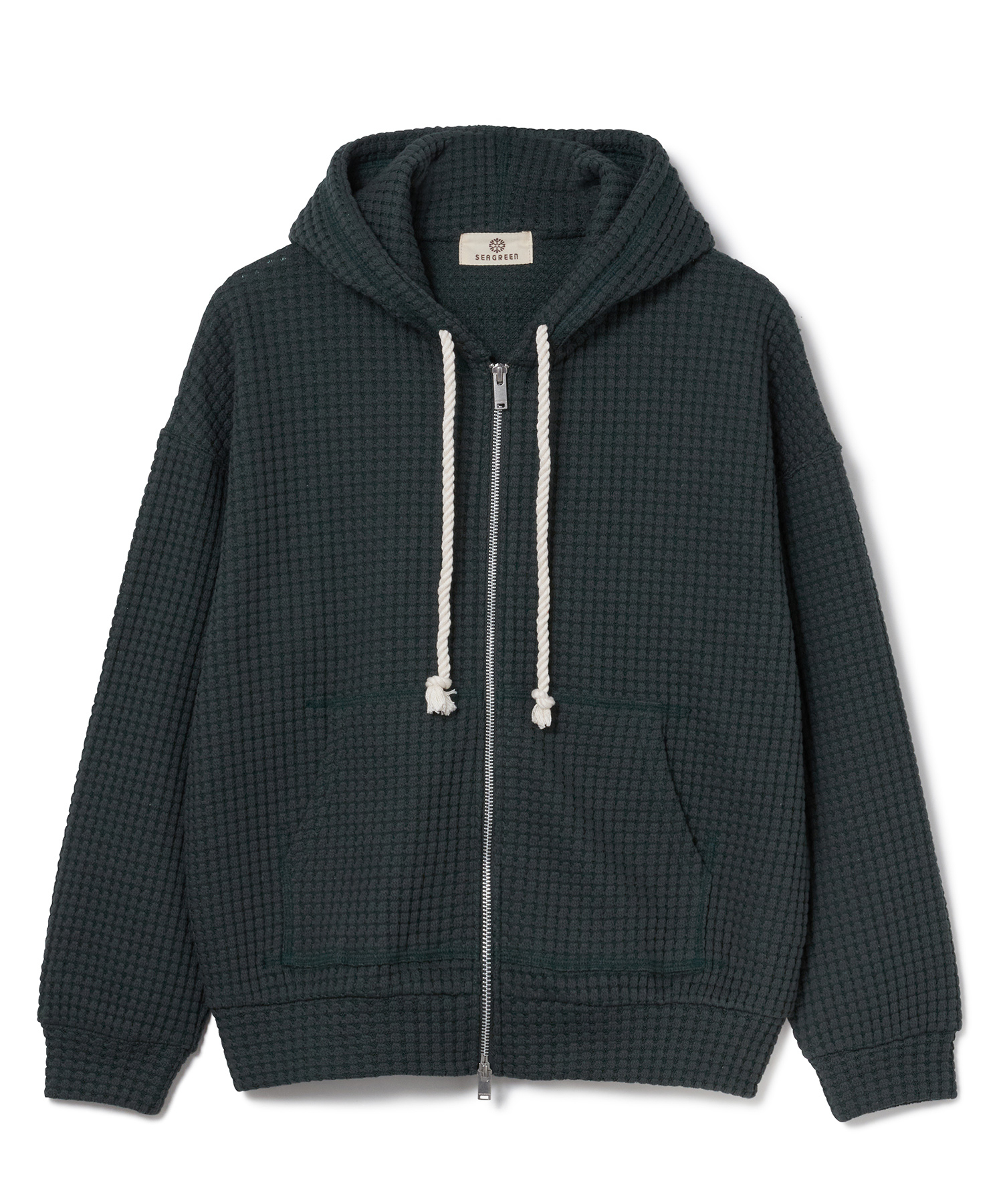 【公式】SEAGREEN (シーグリーン) BIG WAFFLE HOODIE D.GREEN/31 サイズ:01,02 パーカー・スウェット レディース