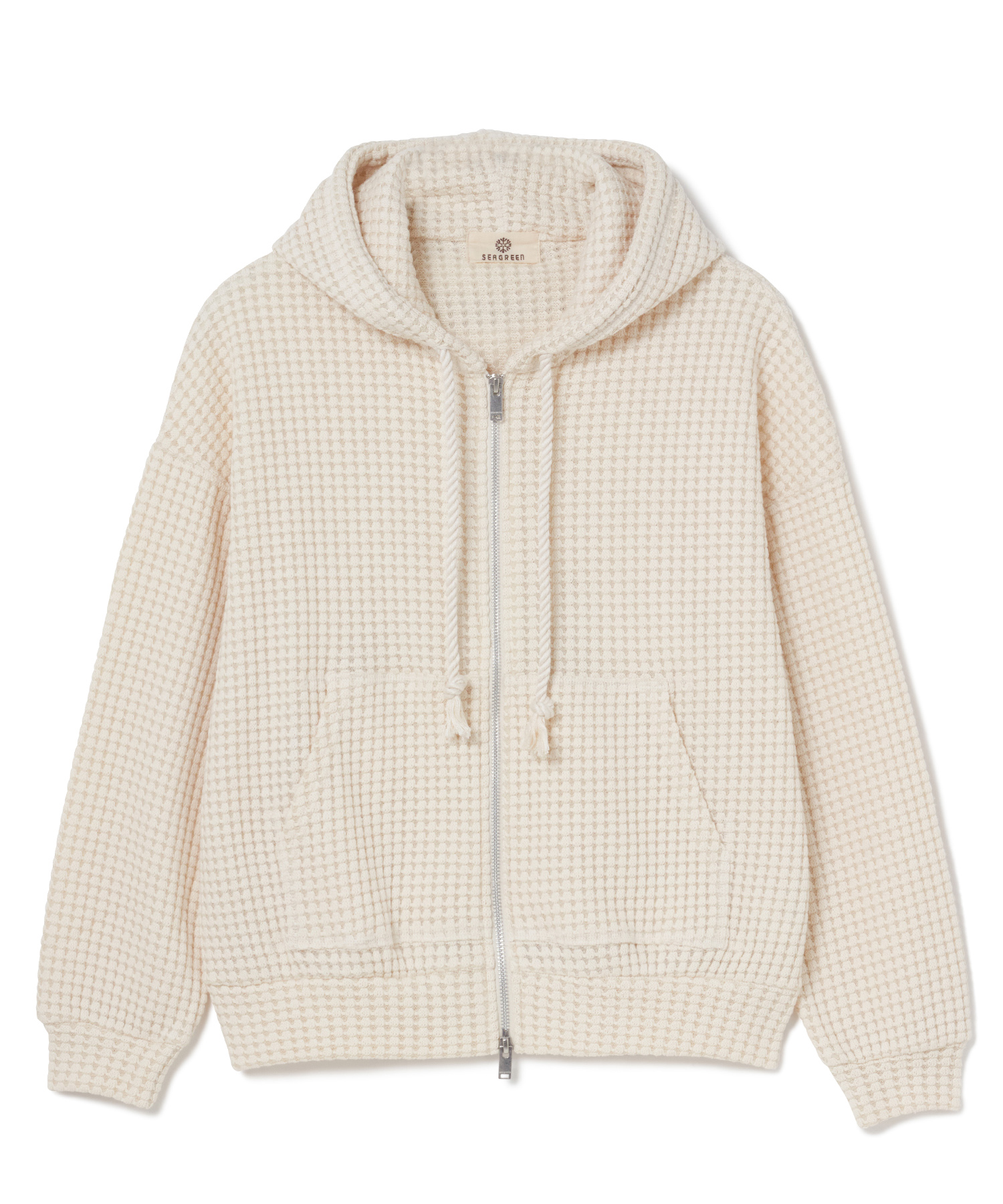 【公式】SEAGREEN (シーグリーン) BIG WAFFLE HOODIE CREAM/18 サイズ:01,02,03 パーカー・スウェット レディース