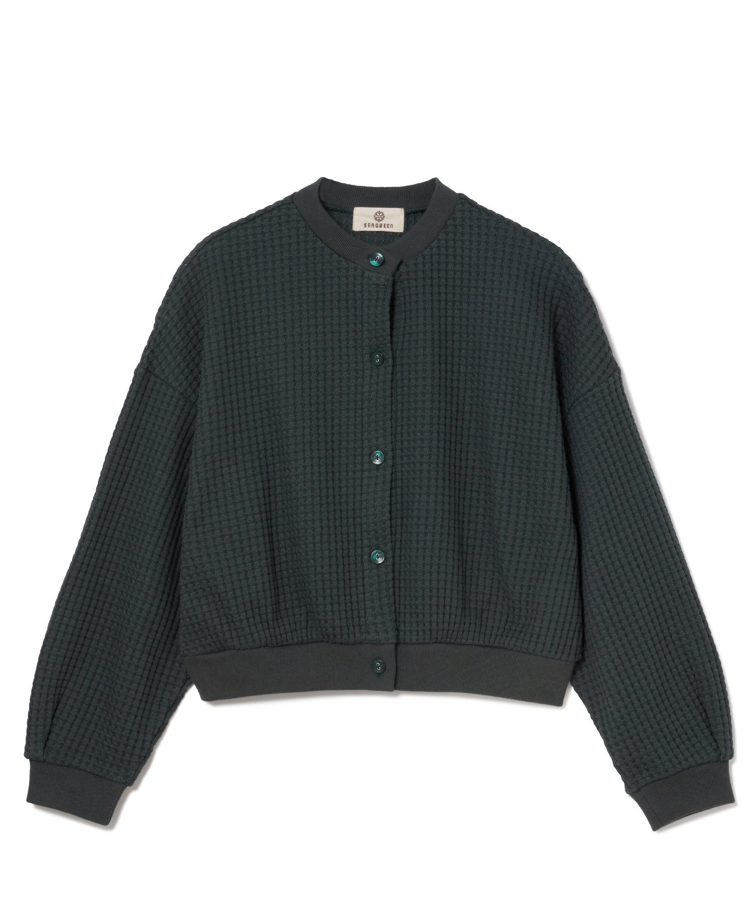 【公式】SEAGREEN (シーグリーン) BIG WAFFLE CARDIGAN D.GREEN/31 サイズ:01,02 カーディガン レディース