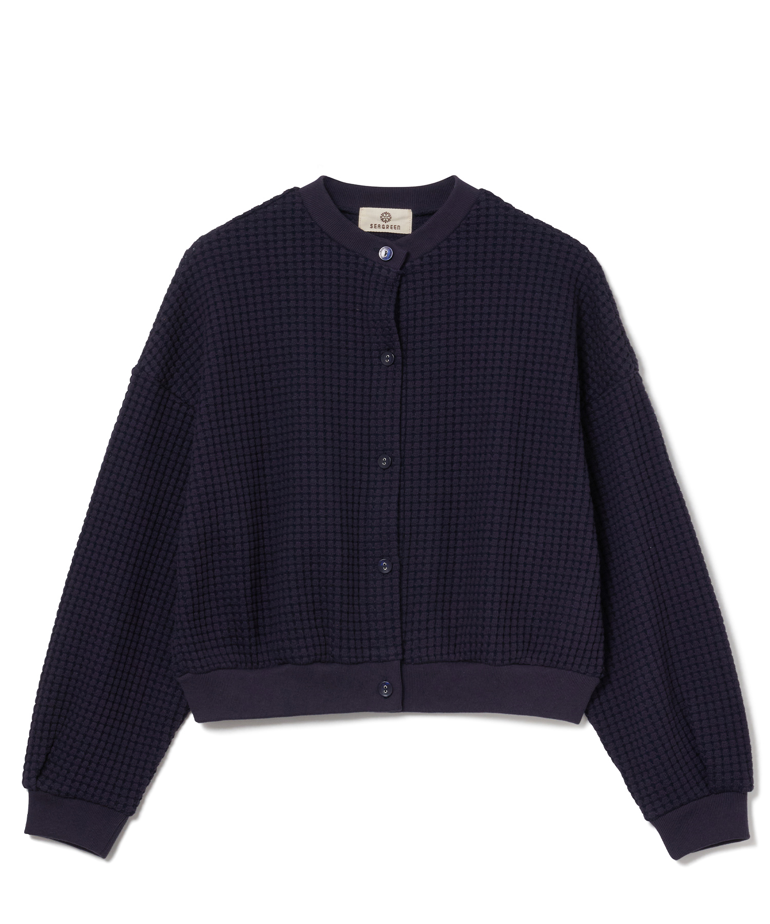 【公式】SEAGREEN (シーグリーン) BIG WAFFLE CARDIGAN NAVY/40 サイズ:01,02 カーディガン レディース