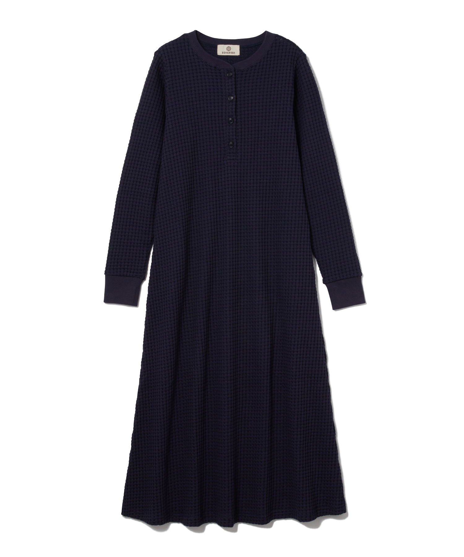 【公式】SEAGREEN (シーグリーン) BIG WAFFLE HENRY NECK ONEPIECE NAVY/40 サイズ:01,02 カジュアルワンピース レディース