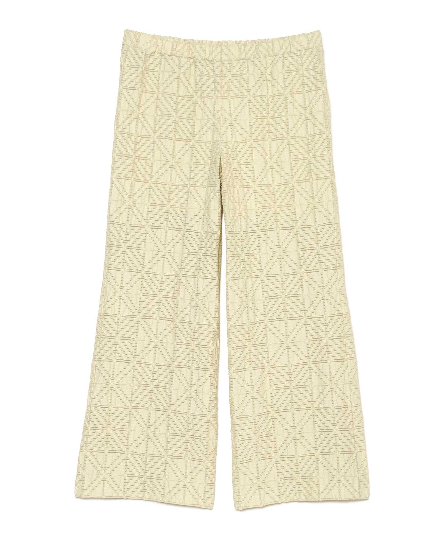 【公式】SEAGREEN (シーグリーン) CROCHET STYLE JACQUARD PANTS IVORY/15 サイズ:01,02 ロングパンツ レディース