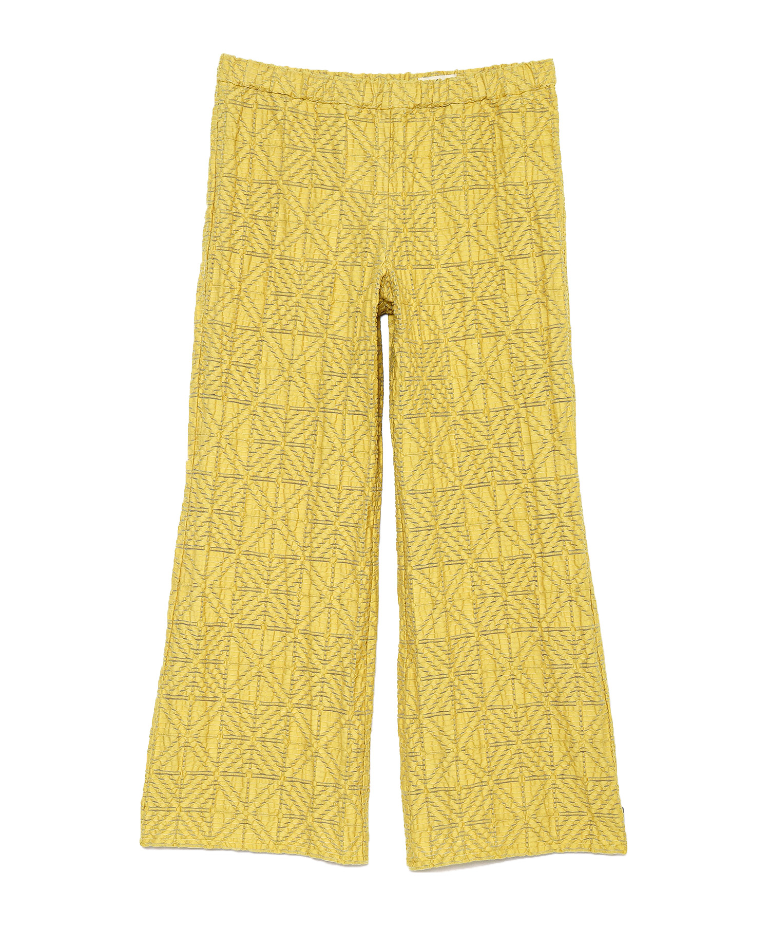 【公式】SEAGREEN (シーグリーン) CROCHET STYLE JACQUARD PANTS MUSTARD/83 サイズ:01,02 ロングパンツ レディース